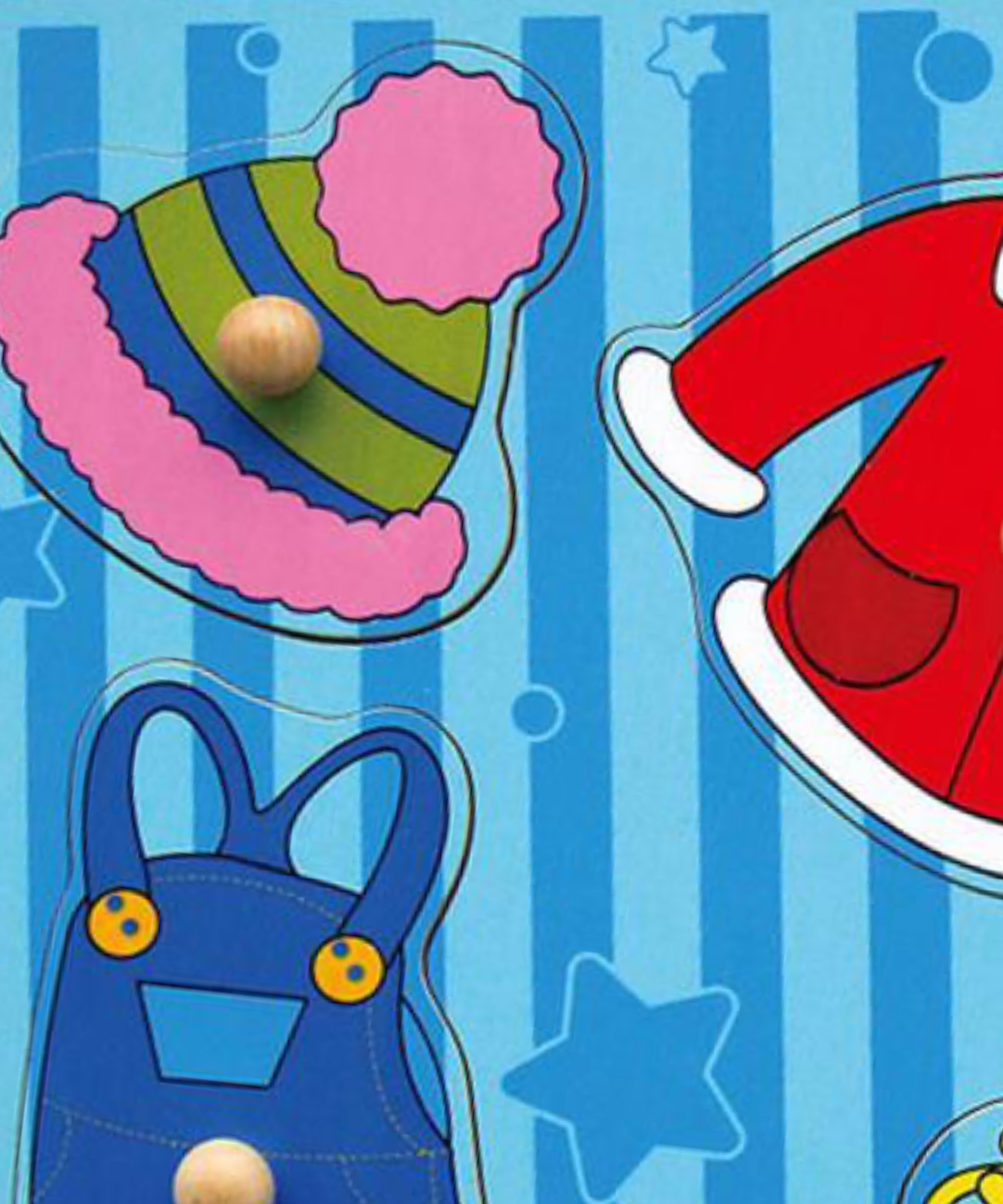 Viga Dresses, 4 Piece Knob Puzzle, Montessori Wooden Toy, Develops Sensory, Cognitive & Fine Motor Skills, Non-Toxic & Eco-friendly Kids Educational Toy, Suitable for Boys and Girls Aged 12M+