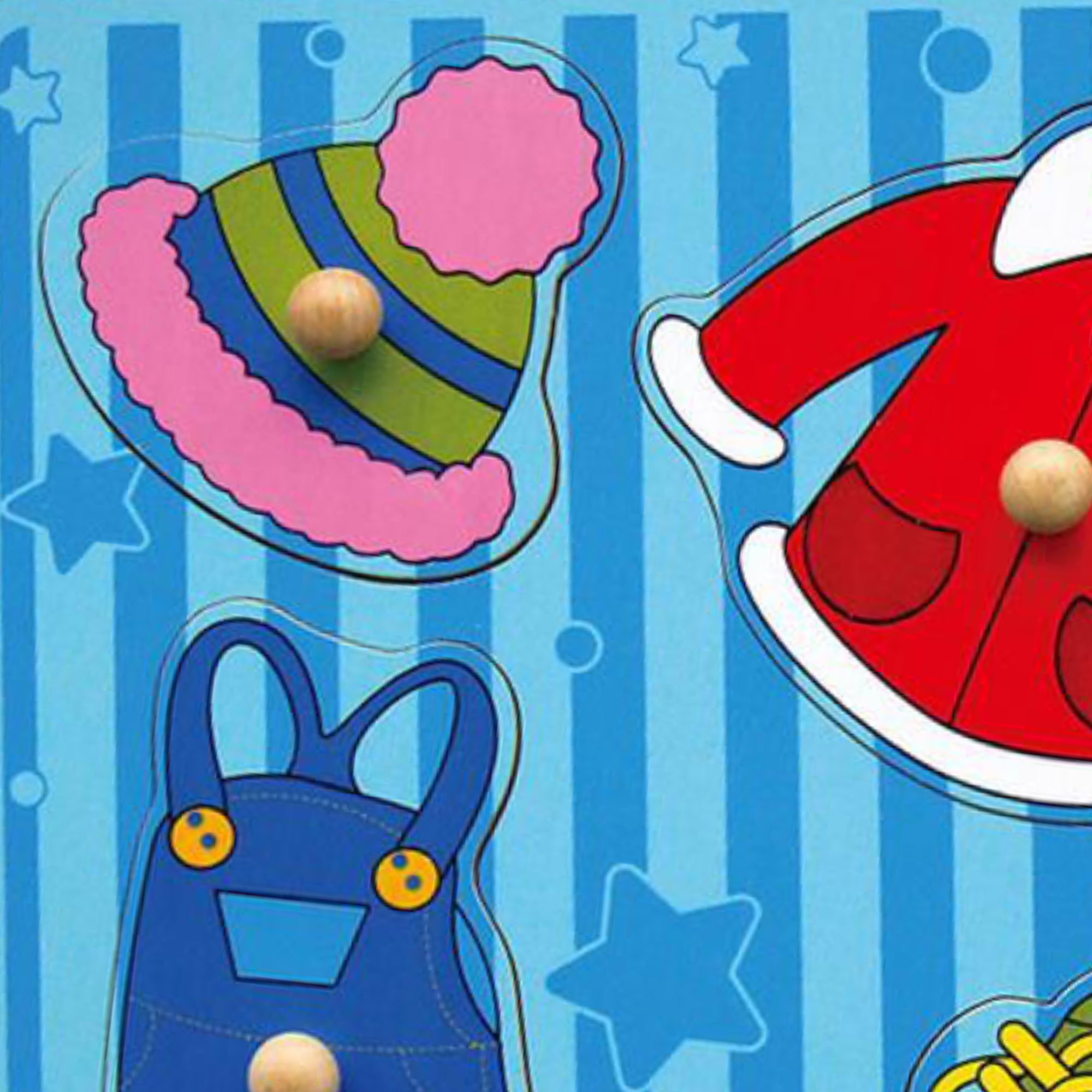 Viga Dresses, 4 Piece Knob Puzzle, Montessori Wooden Toy, Develops Sensory, Cognitive & Fine Motor Skills, Non-Toxic & Eco-friendly Kids Educational Toy, Suitable for Boys and Girls Aged 12M+