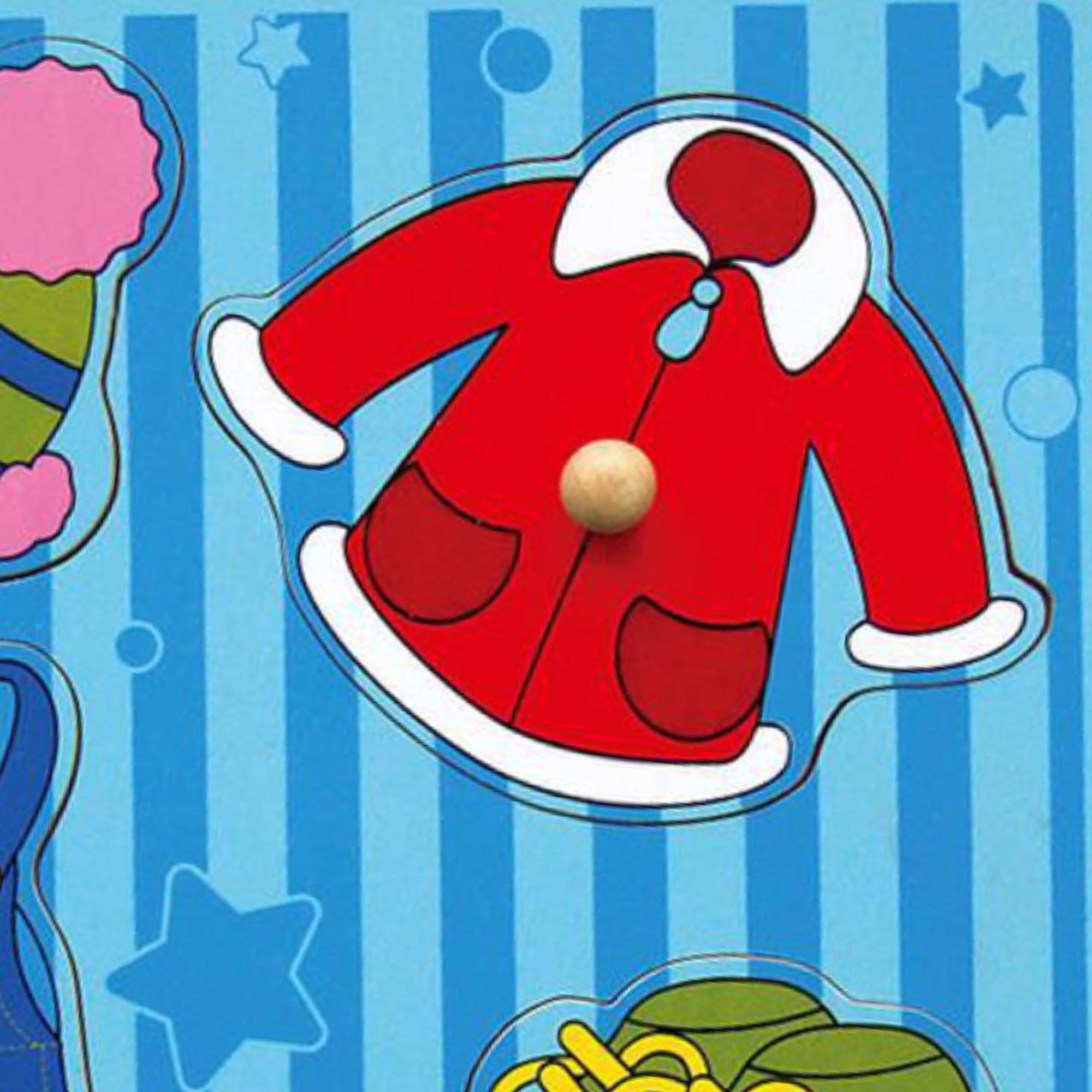 Viga Dresses, 4 Piece Knob Puzzle, Montessori Wooden Toy, Develops Sensory, Cognitive & Fine Motor Skills, Non-Toxic & Eco-friendly Kids Educational Toy, Suitable for Boys and Girls Aged 12M+