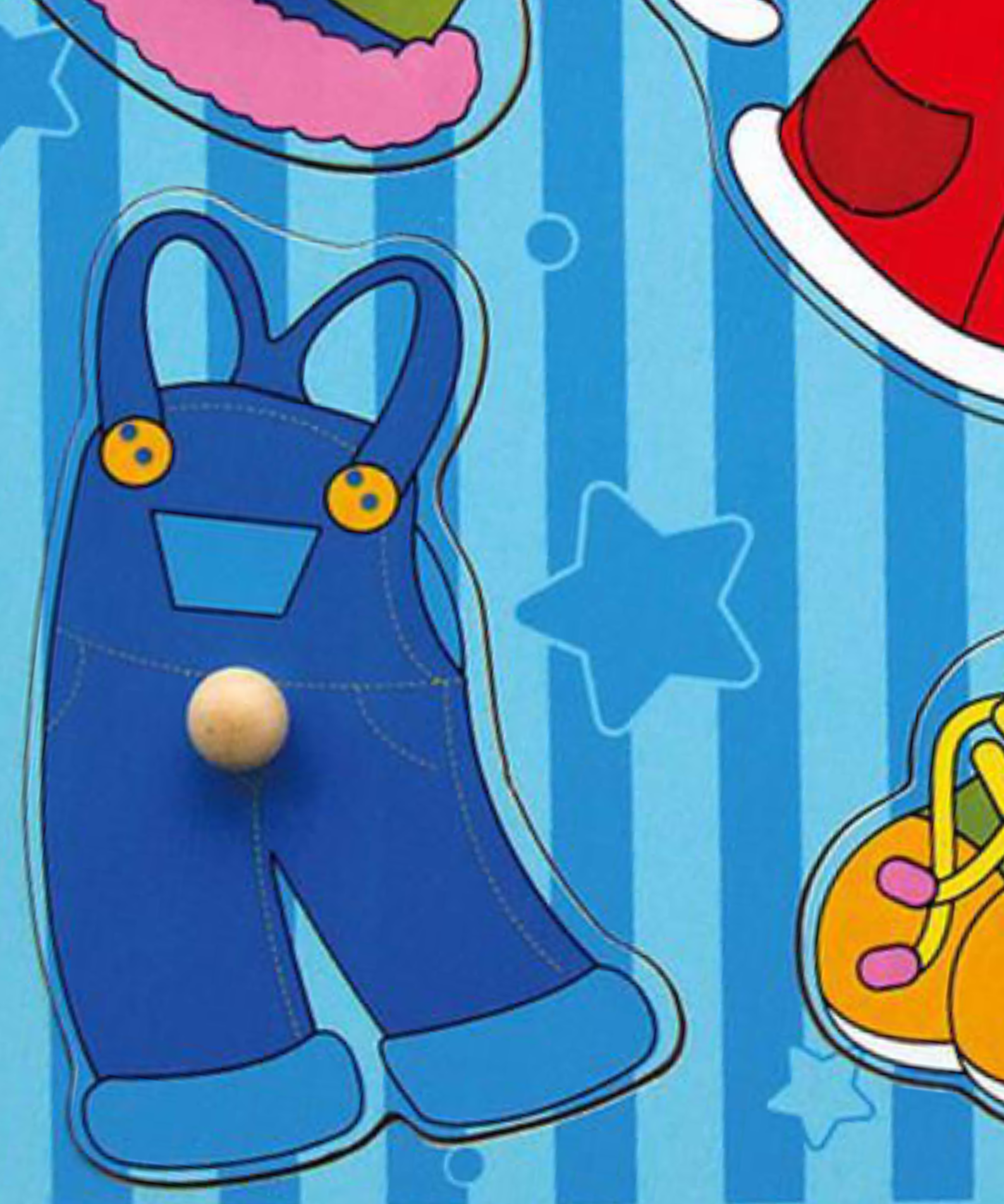 Viga Dresses, 4 Piece Knob Puzzle, Montessori Wooden Toy, Develops Sensory, Cognitive & Fine Motor Skills, Non-Toxic & Eco-friendly Kids Educational Toy, Suitable for Boys and Girls Aged 12M+