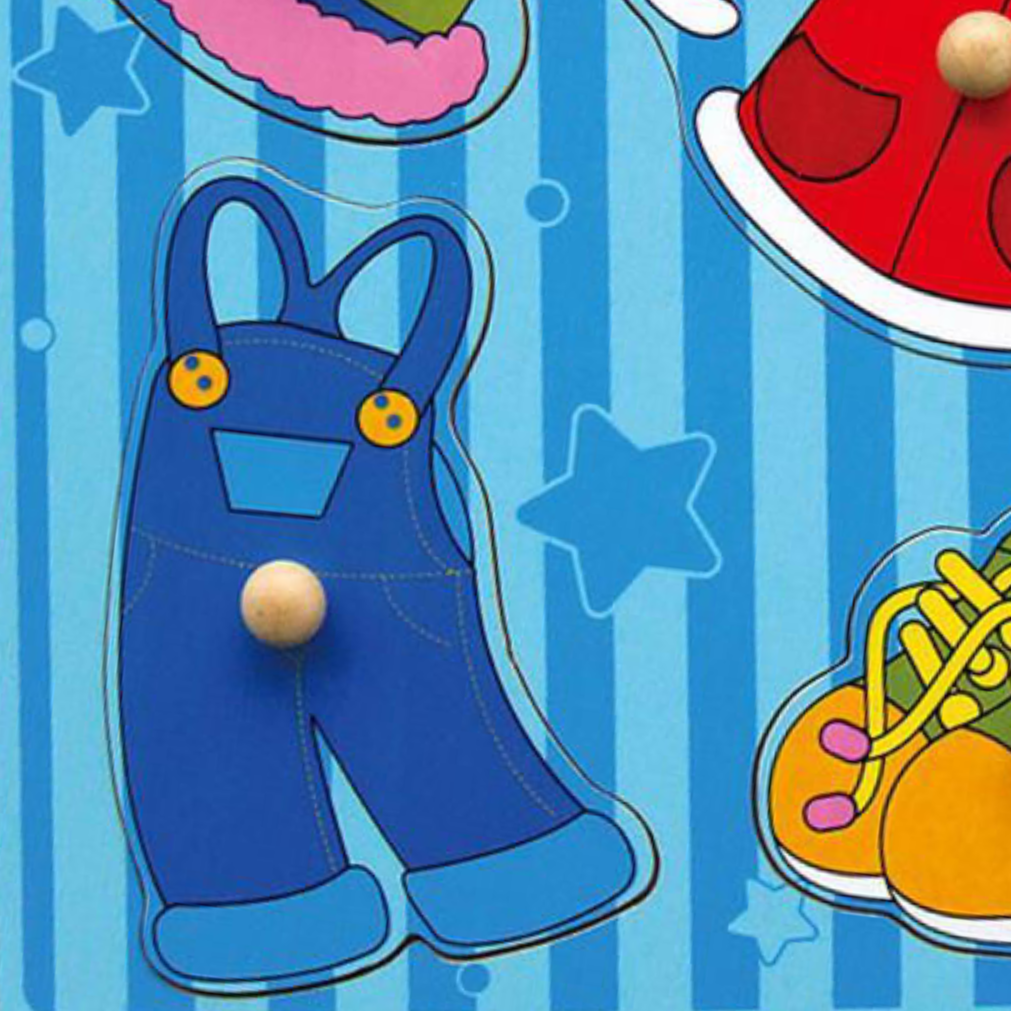 Viga Dresses, 4 Piece Knob Puzzle, Montessori Wooden Toy, Develops Sensory, Cognitive & Fine Motor Skills, Non-Toxic & Eco-friendly Kids Educational Toy, Suitable for Boys and Girls Aged 12M+