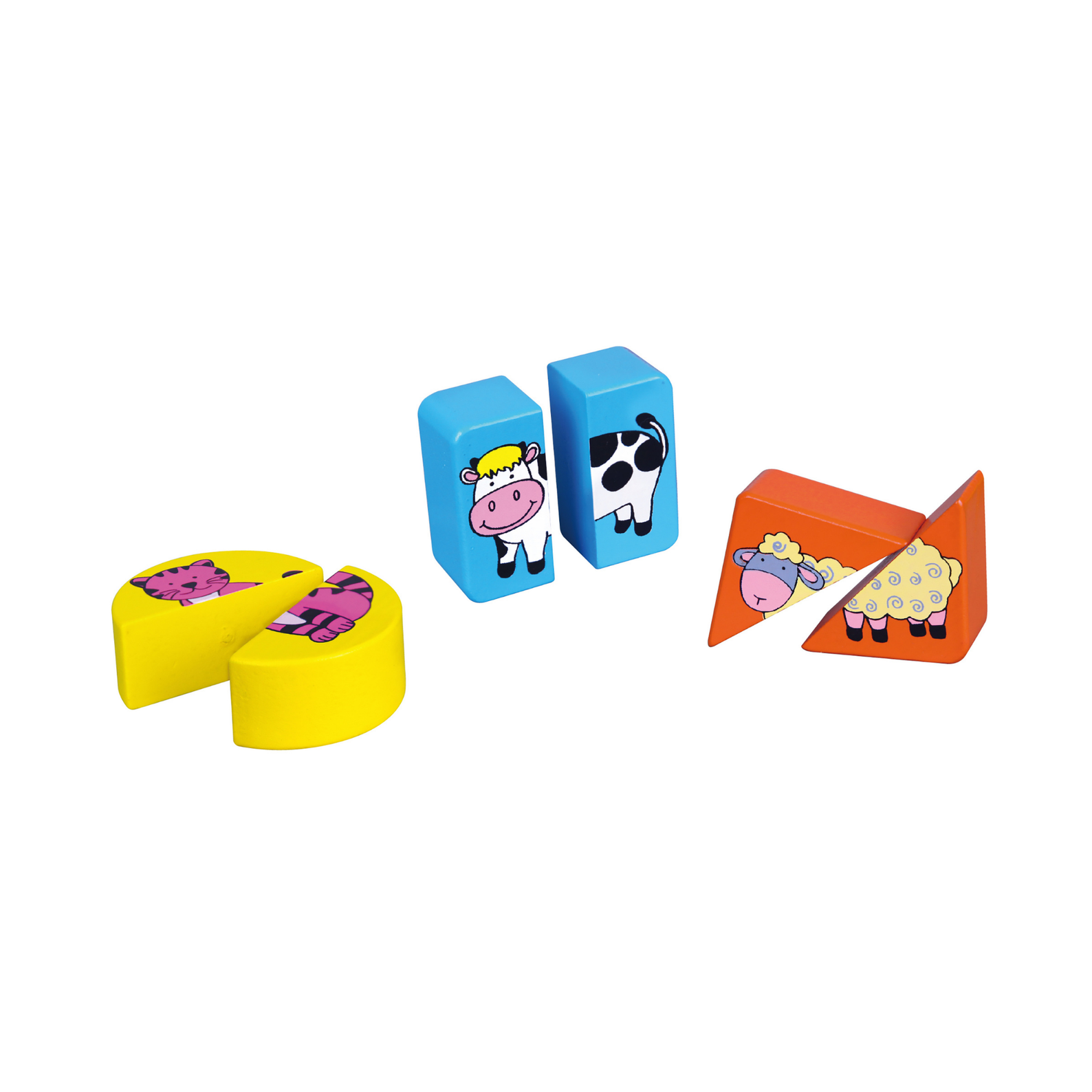 Viga Farm Animals, 18 Piece Geometric Block Puzzle, Montessori Wooden Toy, Develops Sensory, Cognitive & Fine Motor Skills, Non-Toxic & Eco-friendly Kids Educational Toy, Suitable for Children 18M+