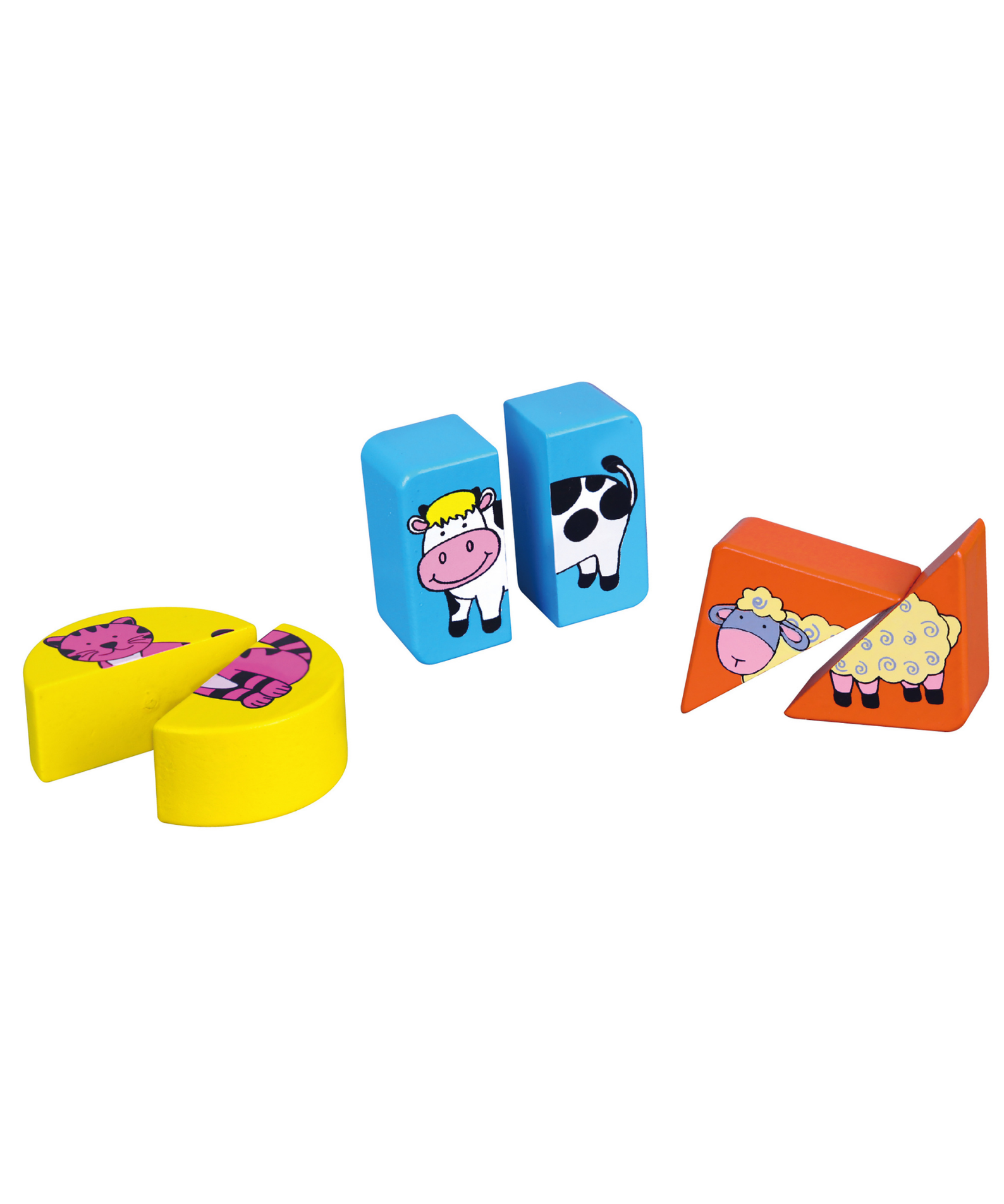 Viga Farm Animals, 18 Piece Geometric Block Puzzle, Montessori Wooden Toy, Develops Sensory, Cognitive & Fine Motor Skills, Non-Toxic & Eco-friendly Kids Educational Toy, Suitable for Children 18M+