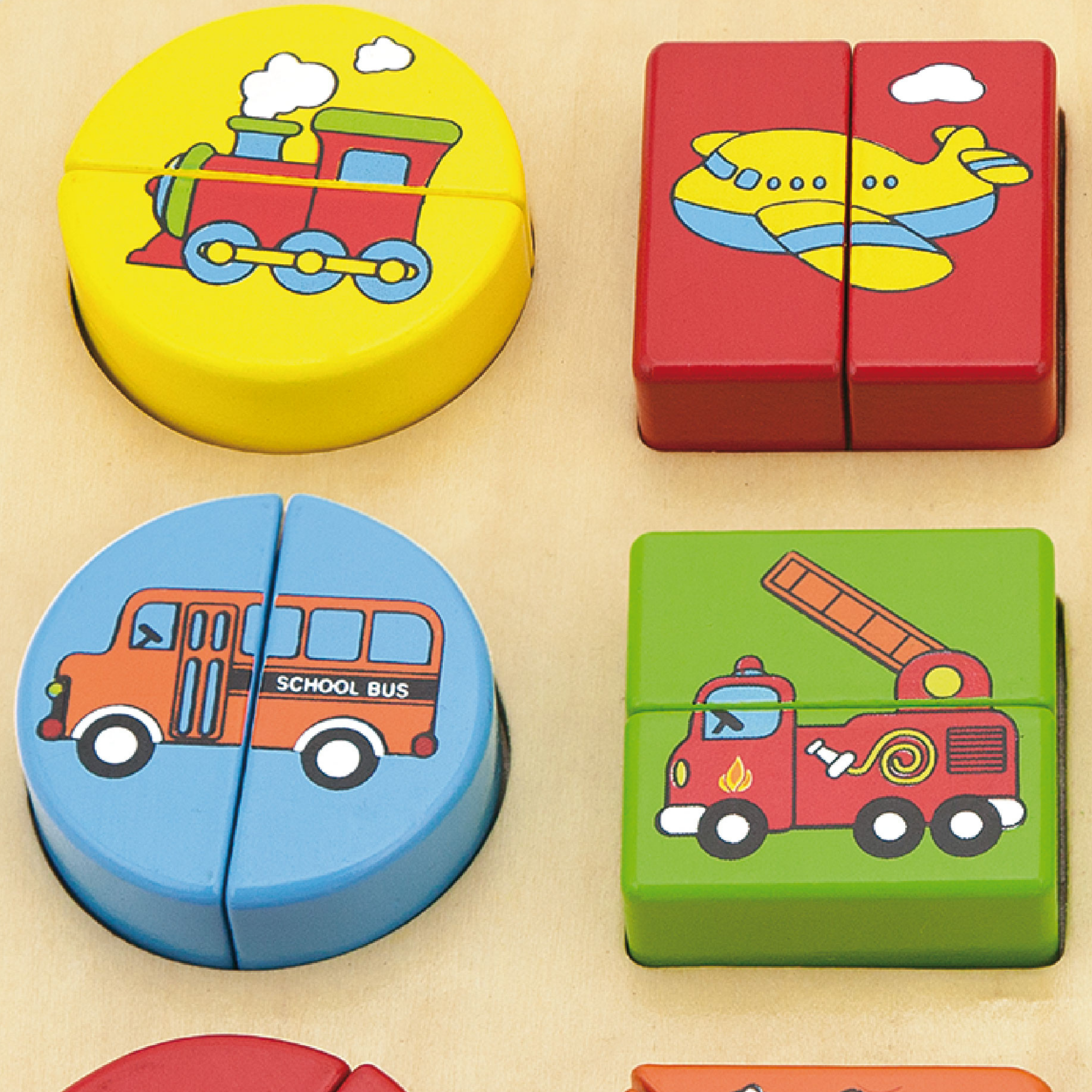 Viga Vehicles & Shapes, 18 Piece Block Puzzle, Montessori Wooden Toy, Develops Sensory, Cognitive & Fine Motor Skills, Non-Toxic & Eco-friendly Kids Educational Toy, Suitable for Children Aged 18M+