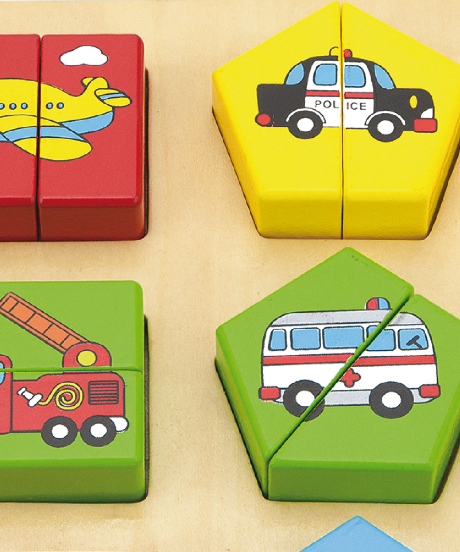 Viga Vehicles & Shapes, 18 Piece Block Puzzle, Montessori Wooden Toy, Develops Sensory, Cognitive & Fine Motor Skills, Non-Toxic & Eco-friendly Kids Educational Toy, Suitable for Children Aged 18M+