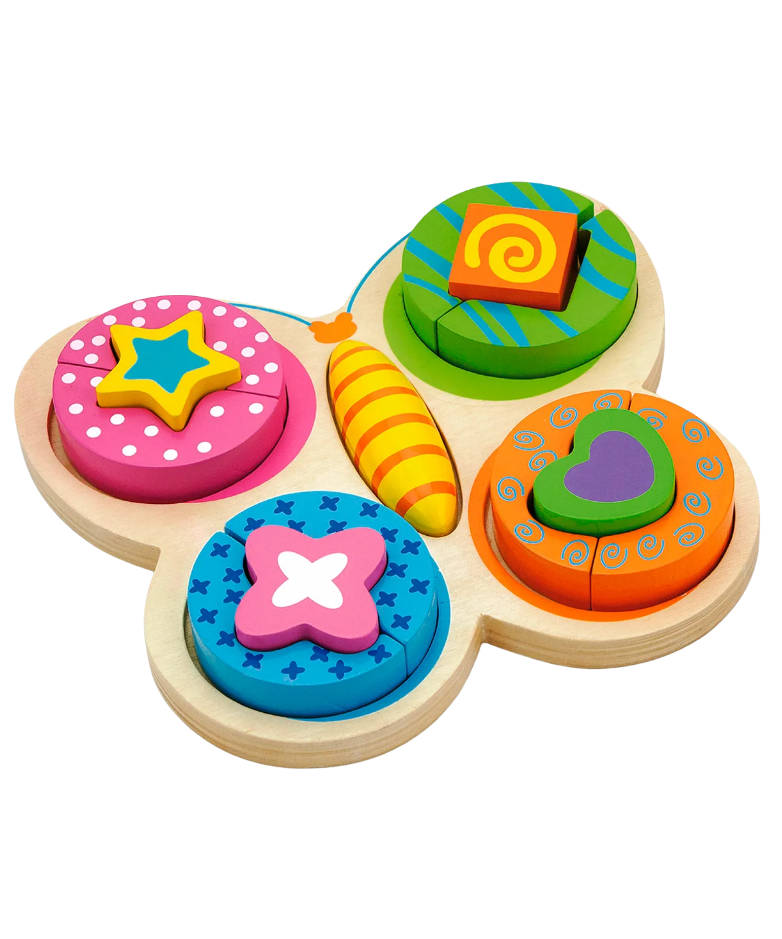 Viga Butterfly, 12 Piece Block Puzzle, Montessori Wooden Toy, Develops Sensory, Cognitive & Fine Motor Skills, Non-Toxic & Eco-friendly Kids Educational Toy, Suitable for Boys and Girls Aged 2Y+