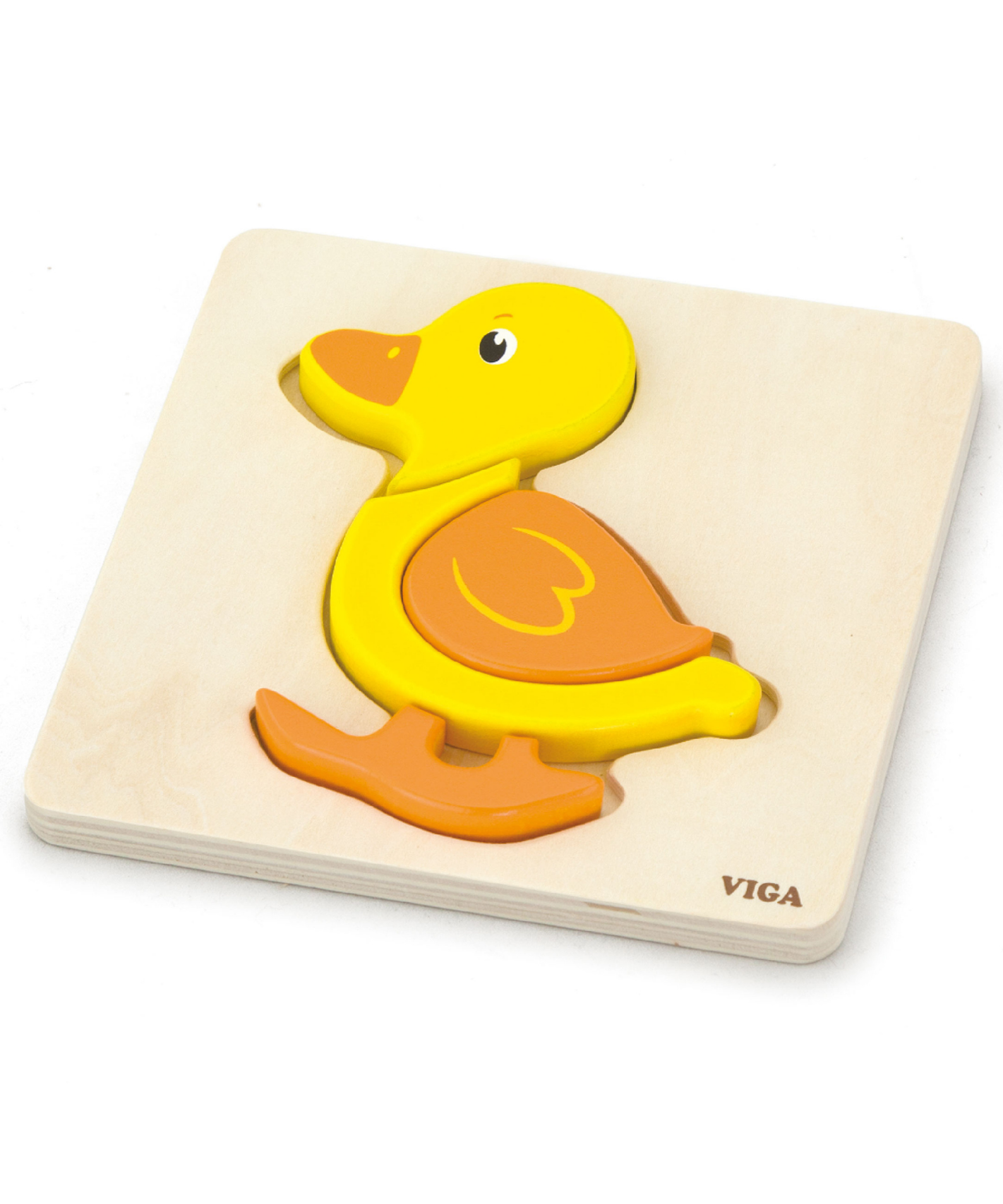 Viga Duck, 4 Piece Block Puzzle, Montessori Wooden Toy, Develops Sensory, Cognitive & Fine Motor Skills, Non-Toxic & Eco-friendly Kids Educational Toy, Suitable for Boys and Girls Aged 18M+