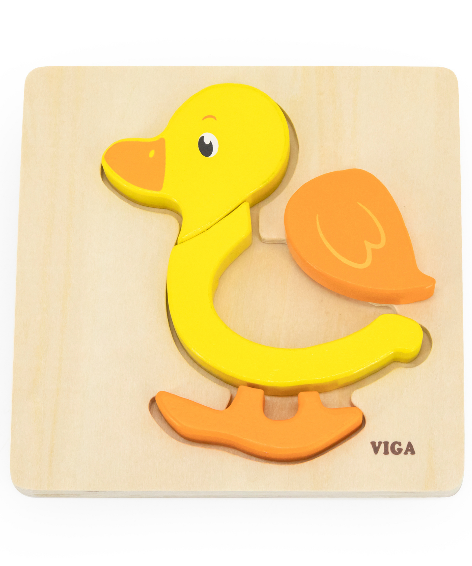 Viga Duck, 4 Piece Block Puzzle, Montessori Wooden Toy, Develops Sensory, Cognitive & Fine Motor Skills, Non-Toxic & Eco-friendly Kids Educational Toy, Suitable for Boys and Girls Aged 18M+