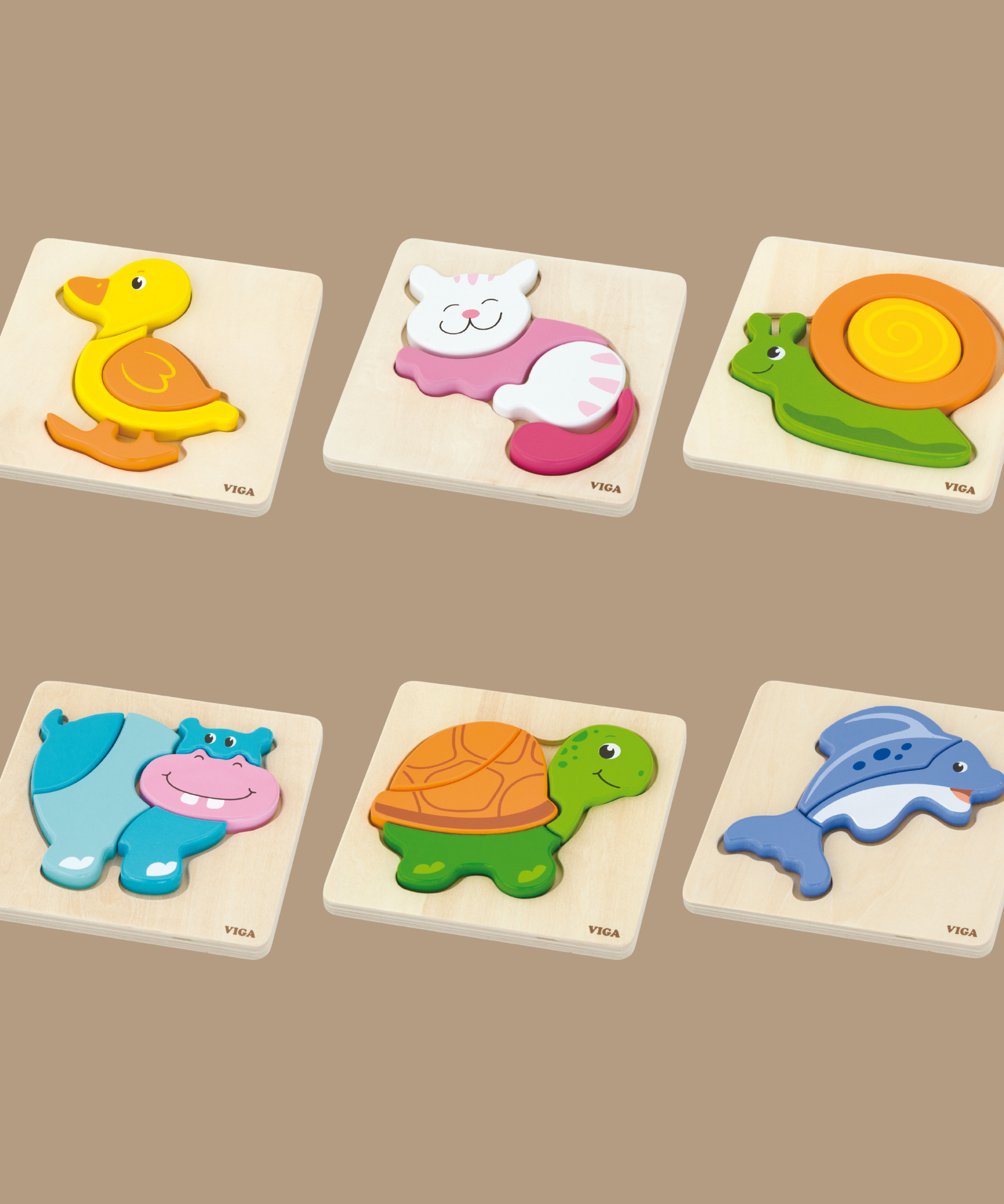 Viga Duck, 4 Piece Block Puzzle, Montessori Wooden Toy, Develops Sensory, Cognitive & Fine Motor Skills, Non-Toxic & Eco-friendly Kids Educational Toy, Suitable for Boys and Girls Aged 18M+