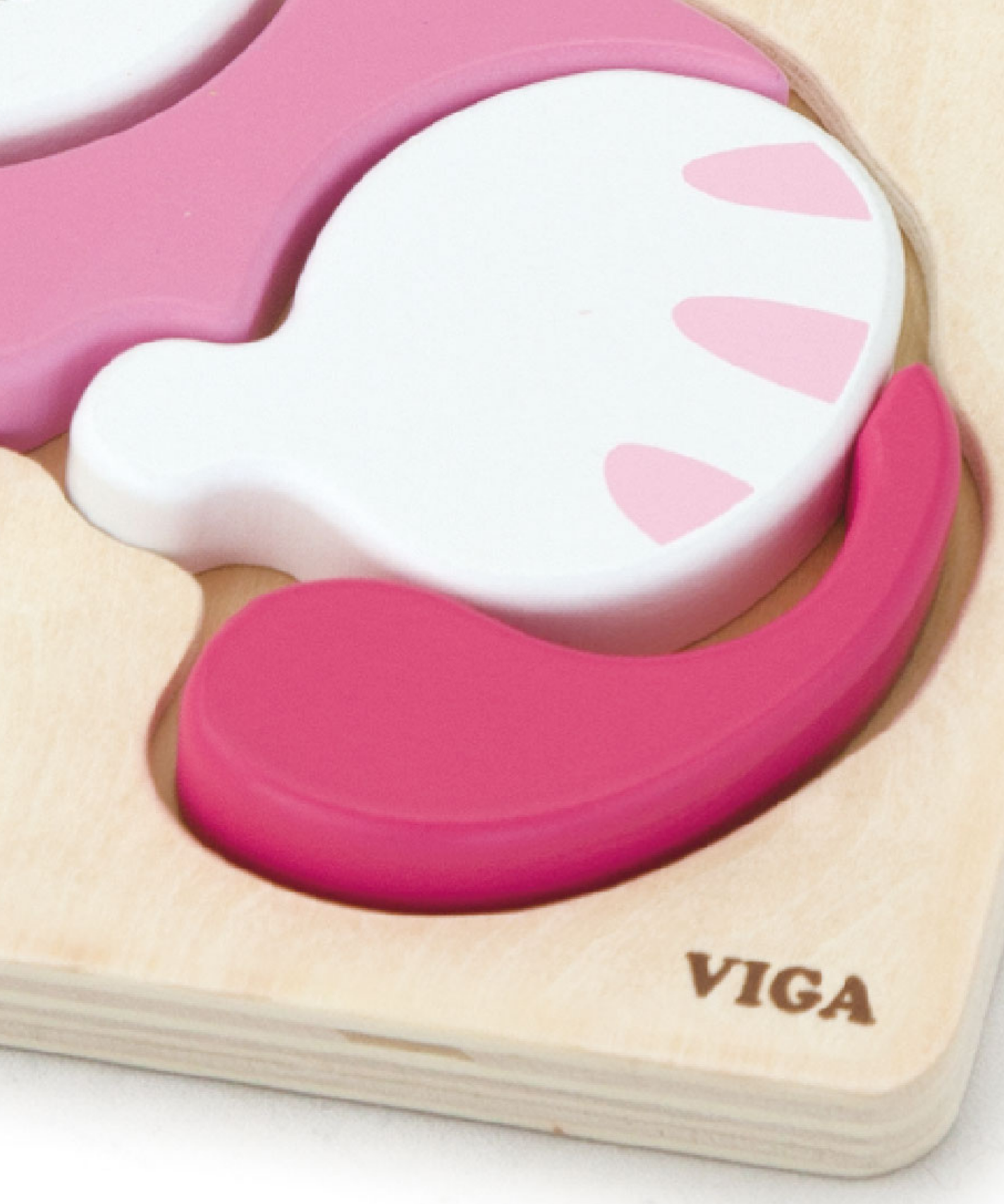 Viga Cat, 4 Piece Block Puzzle, Montessori Wooden Toy, Develops Sensory, Cognitive & Fine Motor Skills, Non-Toxic & Eco-friendly Kids Educational Toy, Suitable for Boys and Girls Aged 18M+
