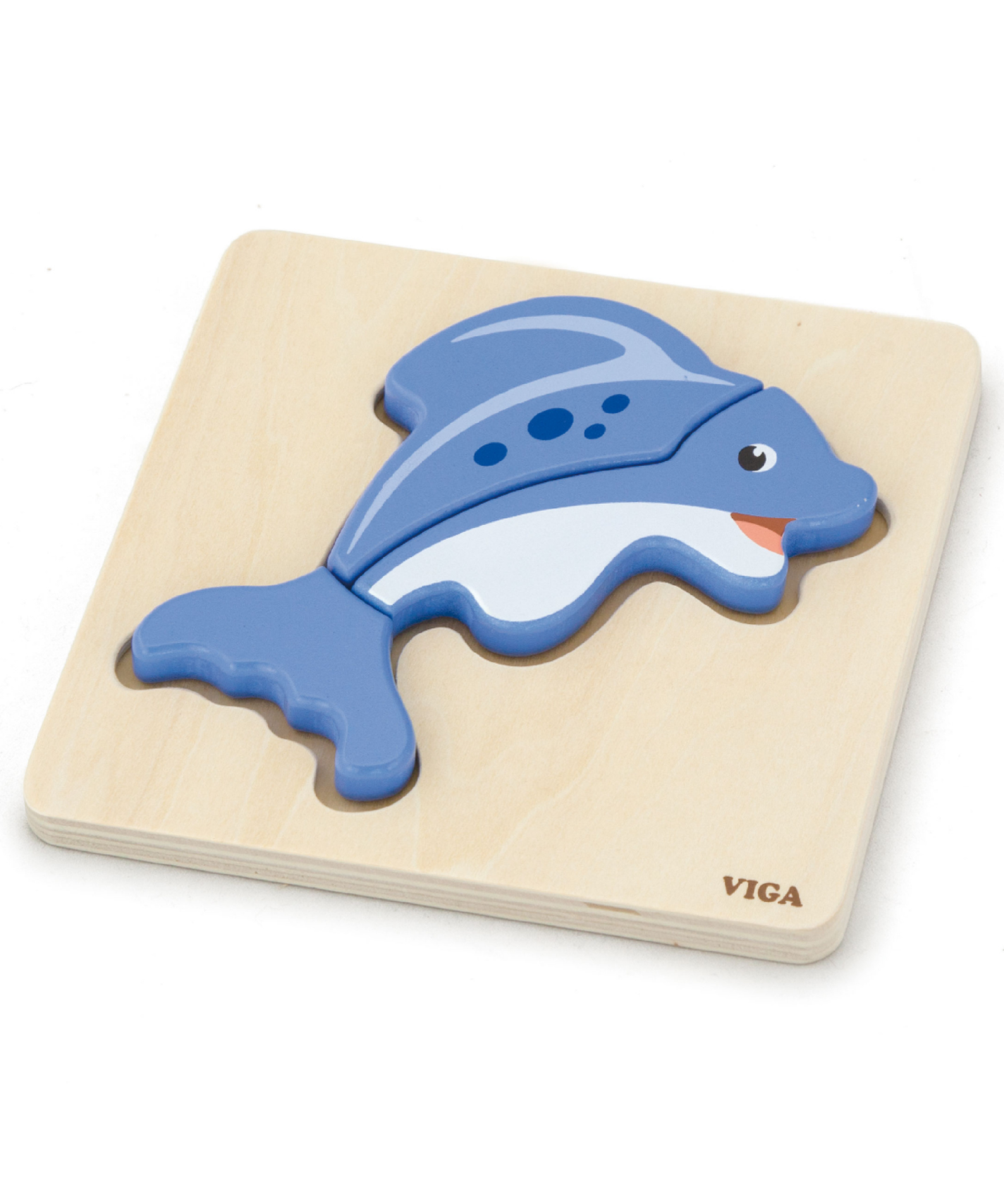 Viga Fish, 3 Piece Block Puzzle, Montessori Wooden Toy, Develops Sensory, Cognitive & Fine Motor Skills, Non-Toxic & Eco-friendly Kids Educational Toy, Suitable for Boys and Girls Aged 18M+