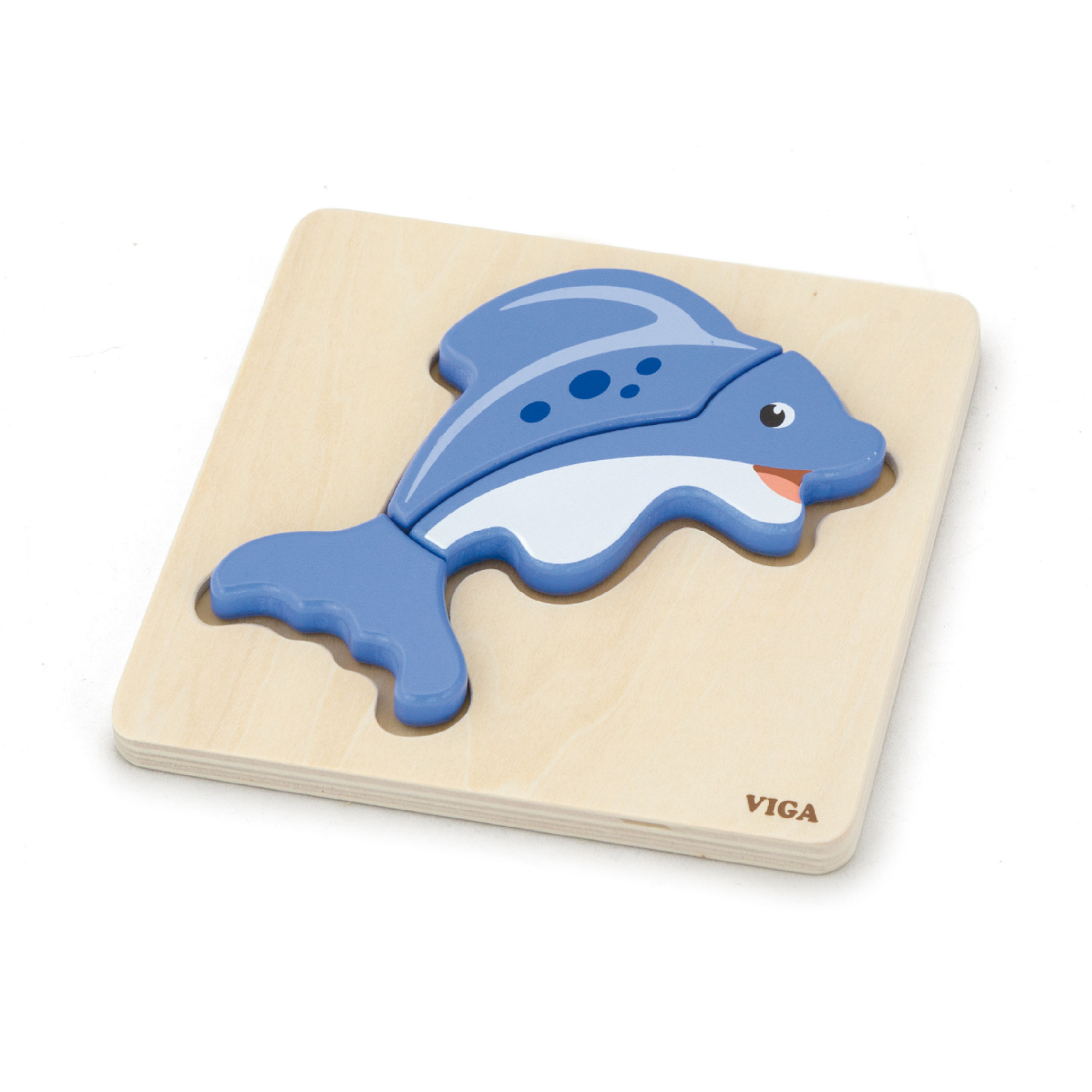 Viga Fish, 3 Piece Block Puzzle, Montessori Wooden Toy, Develops Sensory, Cognitive & Fine Motor Skills, Non-Toxic & Eco-friendly Kids Educational Toy, Suitable for Boys and Girls Aged 18M+