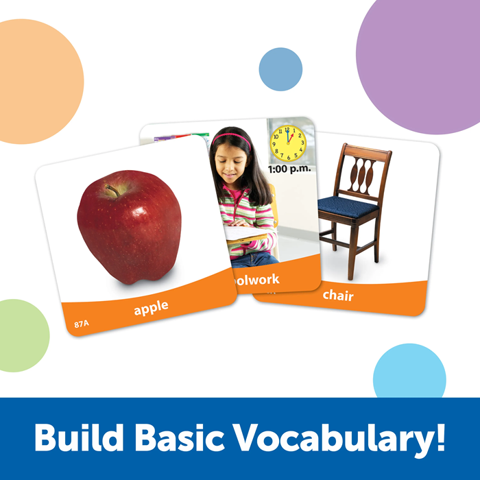 Learning Resources Basic Vocabulary Photo Cards Set – Early Language & Communication Flashcards (Ages 3+)
