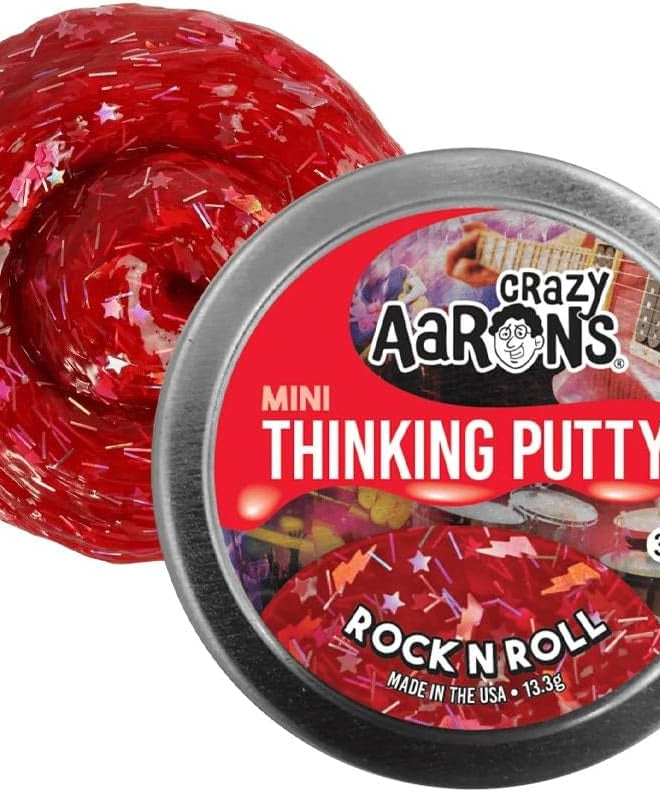 Crazy Aaron's Mini Rock n' Roll Thinking Putty, 2" Tin with 13g of Non-Toxic Sensory Play Putty which Never Dries Out, Soft Textured Creative Fidget Toy for Boys and Girls Ages 3Y+