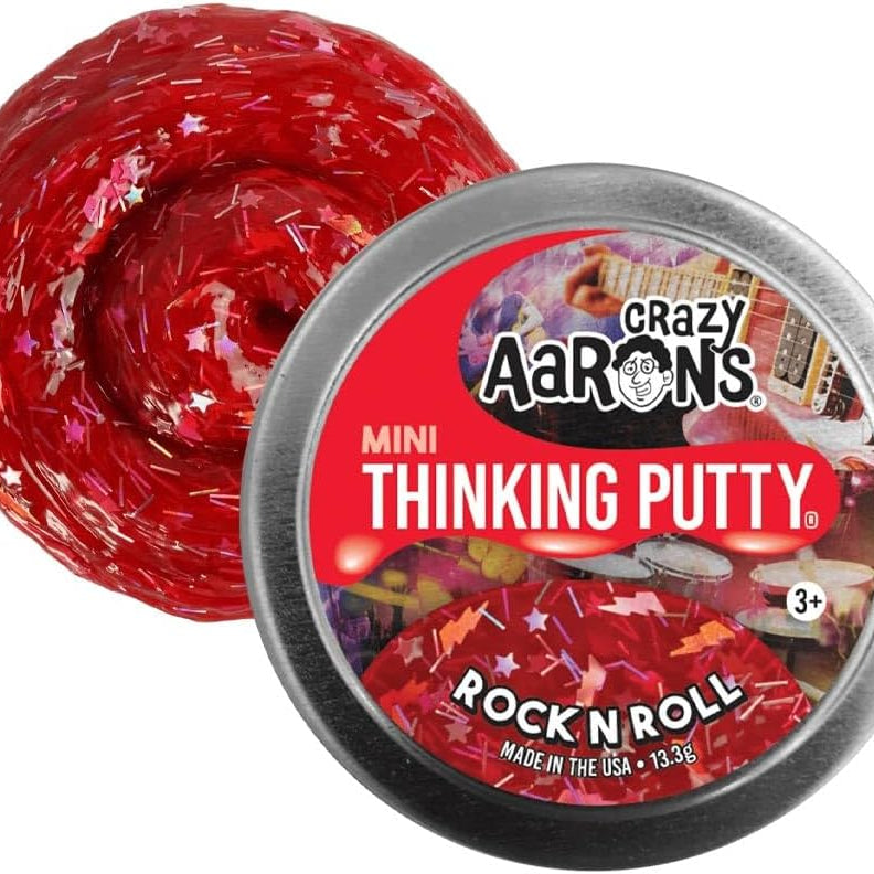 Crazy Aaron's Mini Rock n' Roll Thinking Putty, 2" Tin with 13g of Non-Toxic Sensory Play Putty which Never Dries Out, Soft Textured Creative Fidget Toy for Boys and Girls Ages 3Y+
