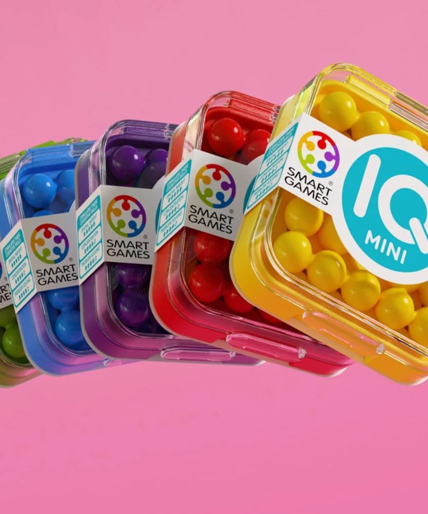 SmartGames IQ Mini, Create your Own Levels with our Fun IQ Puzzle & Brain Games, Travel Friendly Handheld Educational Matching Puzzle Game, Suitable for Children Above 6+