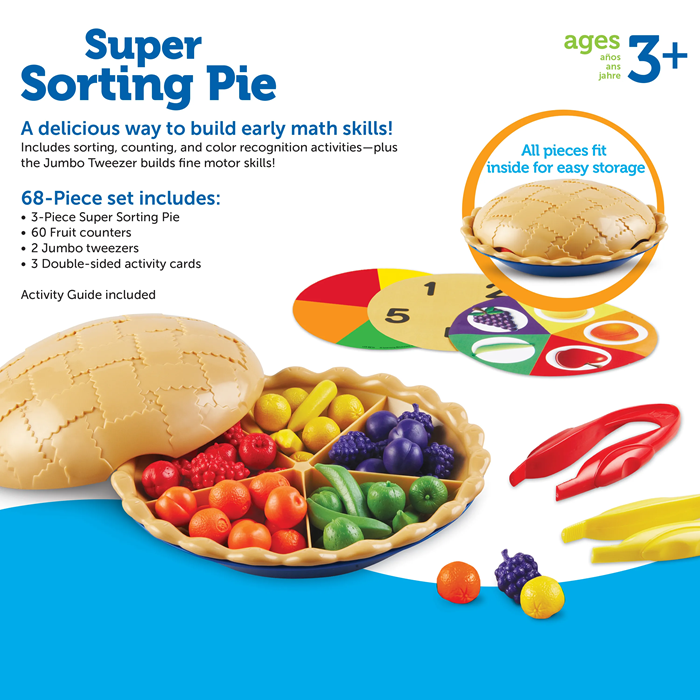 Learning Resources Super Sorting Pie – Early Math, Sorting & Fine Motor Skills Activity Set