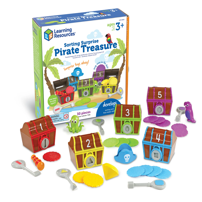 Learning Resources Sorting Surprise Pirate Treasure – Hands-On Sorting & Counting Game (Ages 3+)