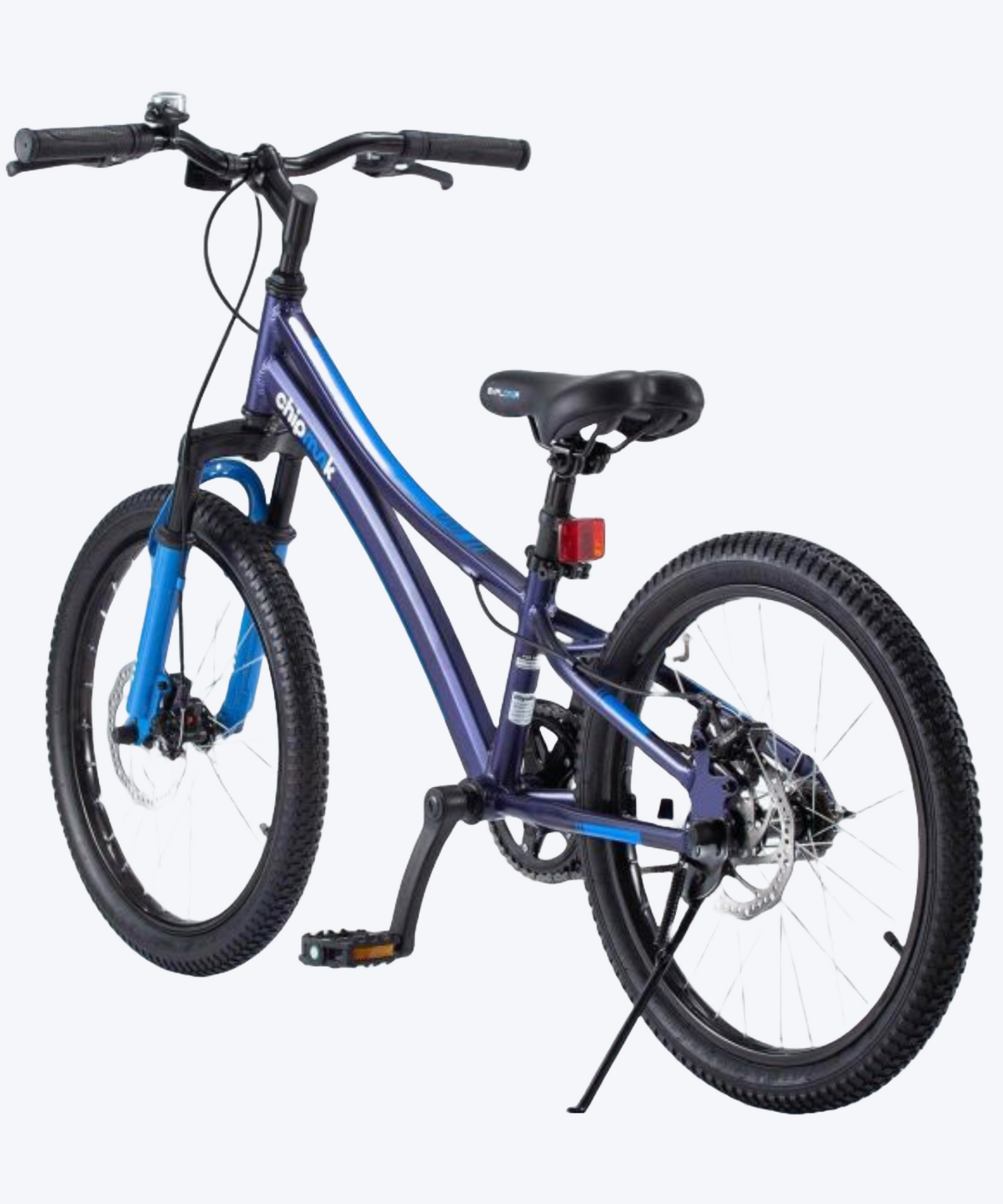Chipmunk Explorer 20 Inch Bicycle with Lightweight Aluminium Frame, Adjustable Seat and Handle, Front + Rear Brakes, 95% Pre-Assembled Kid's Bikes with Kickstand for Children 8-12 Years Old, Blue