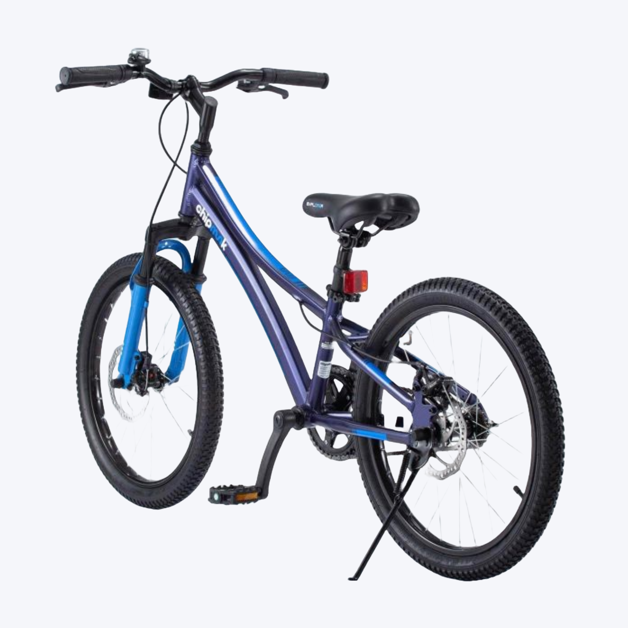 Chipmunk Explorer 20 Inch Bicycle with Lightweight Aluminium Frame, Adjustable Seat and Handle, Front + Rear Brakes, 95% Pre-Assembled Kid's Bikes with Kickstand for Children 8-12 Years Old, Blue