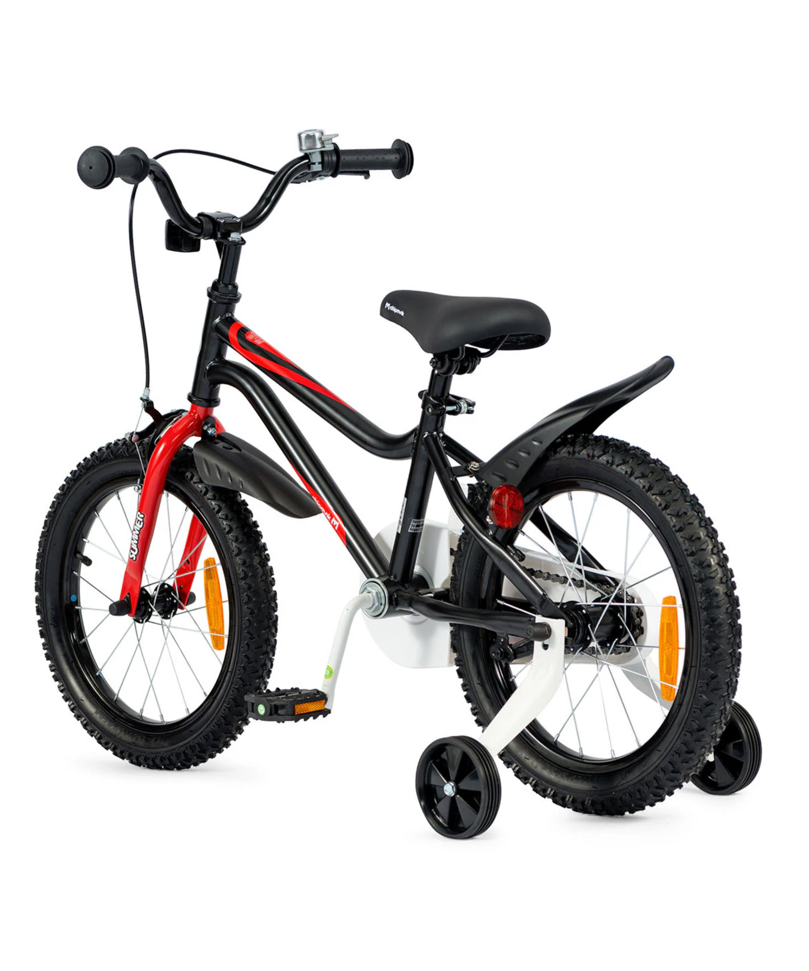 Chipmunk MK 14 Inch Bicycle with Lightweight Steel Frame, Adjustable Seat and Handle, Front + Rear Brakes, 95% Pre-Assembled Kid's Bikes with Training Wheels for Children 3-6 Years Old, Black
