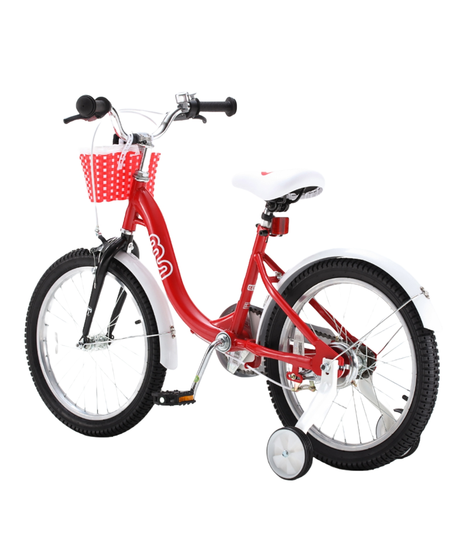 Chipmunk MM 12 Inch Bicycle with Lightweight Steel Frame, Basket, Adjustable Seat and Handle, Front + Rear Brakes, 85% Pre-Assembled Kid's Bikes with Training Wheels for Children 2-5 Years Old, Red