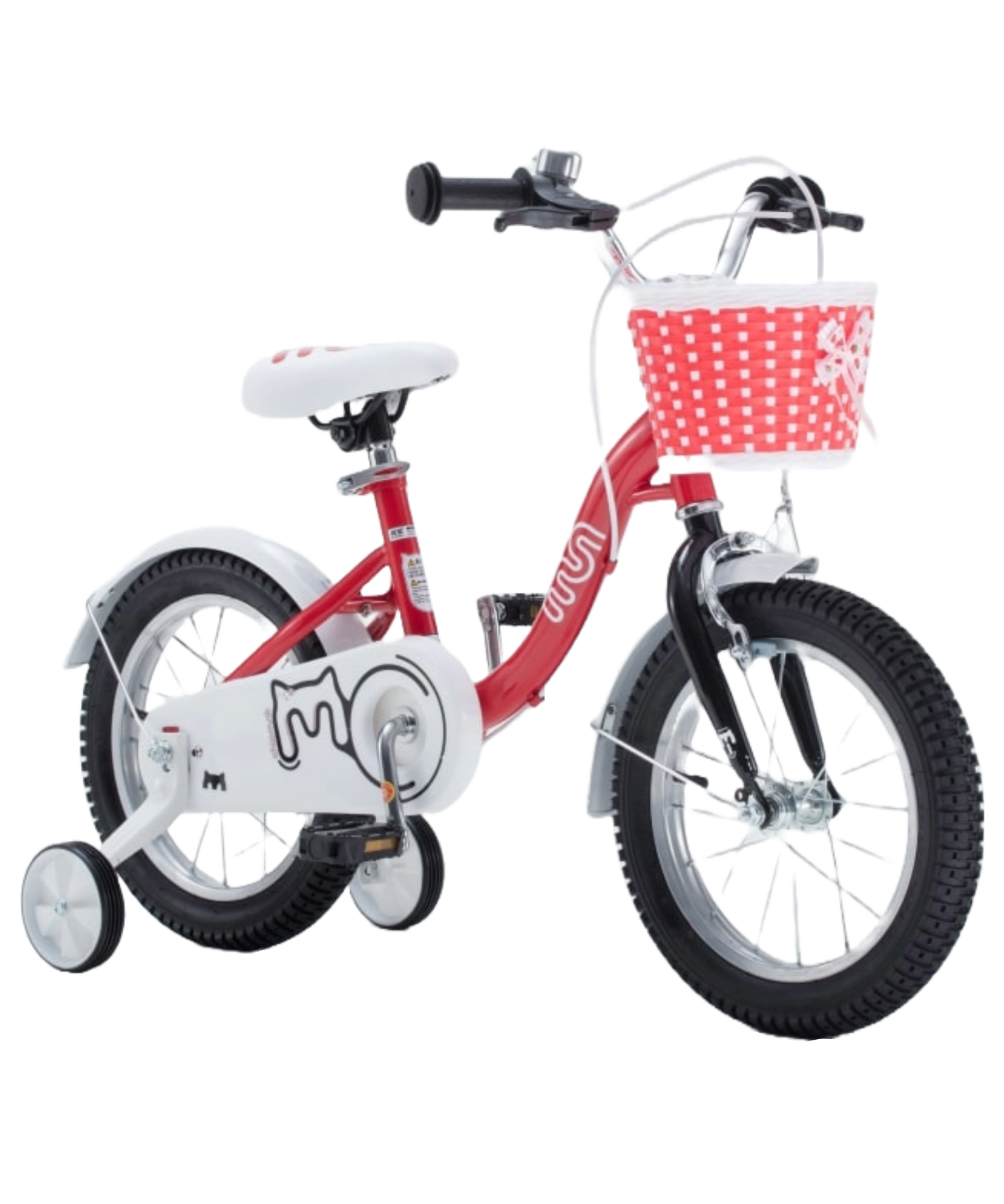 Chipmunk MM 12 Inch Bicycle with Lightweight Steel Frame, Basket, Adjustable Seat and Handle, Front + Rear Brakes, 85% Pre-Assembled Kid's Bikes with Training Wheels for Children 2-5 Years Old, Pink