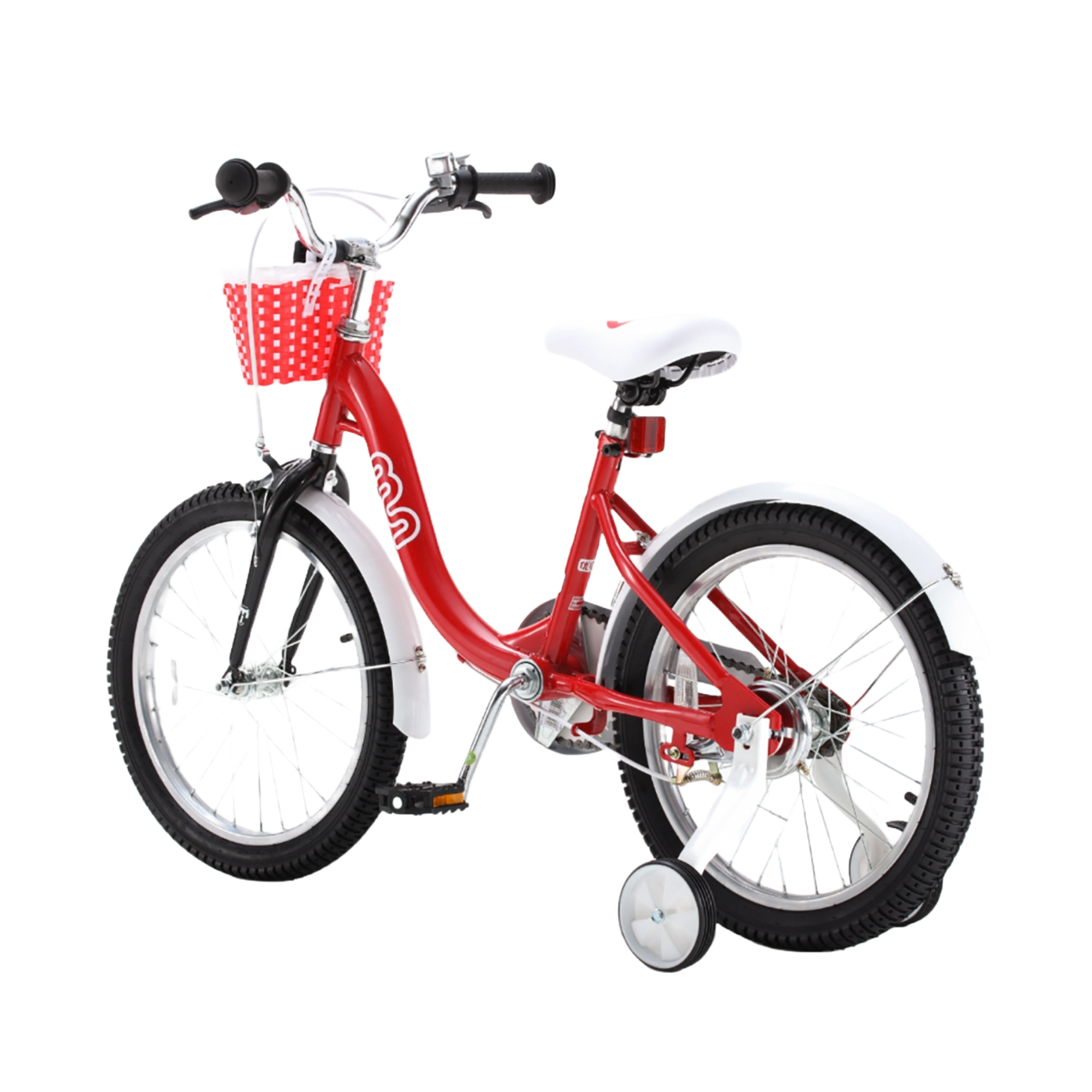 Chipmunk MM 12 Inch Bicycle with Lightweight Steel Frame, Basket, Adjustable Seat and Handle, Front + Rear Brakes, 85% Pre-Assembled Kid's Bikes with Training Wheels for Children 2-5 Years Old, Pink