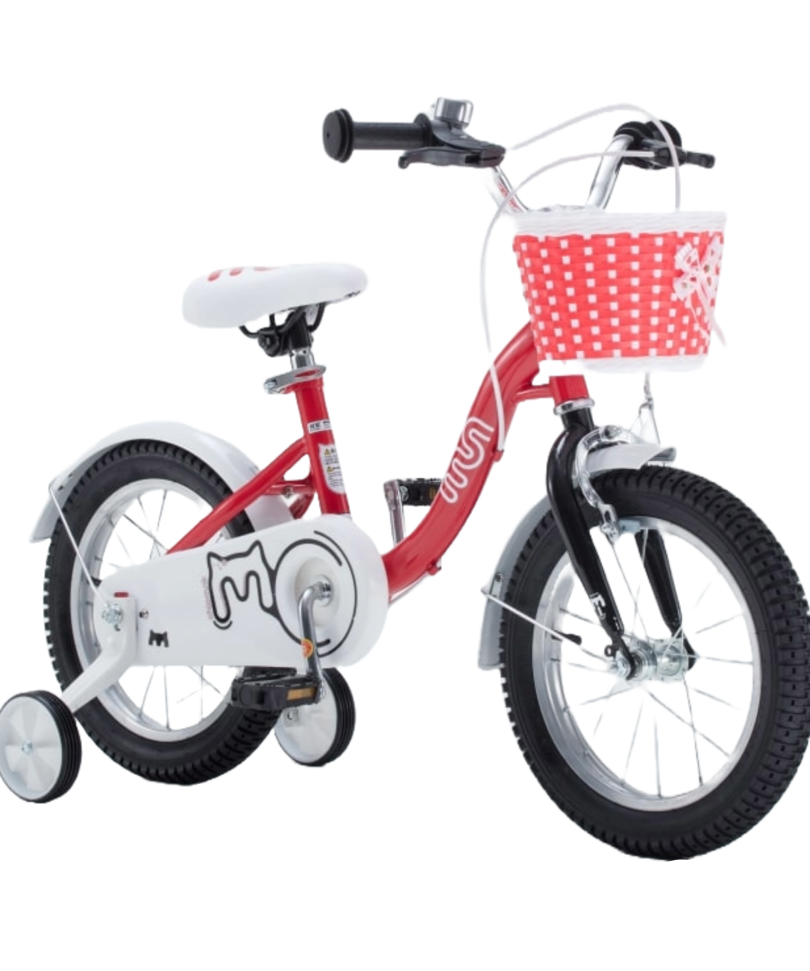 Chipmunk MM 18 Inch Bicycle with Lightweight Steel Frame, Basket, Adjustable Seat and Handle, Front + Rear Brakes, 85% Pre-Assembled Kid's Bikes with Training Wheels for Children 6-9 Years Old, Red