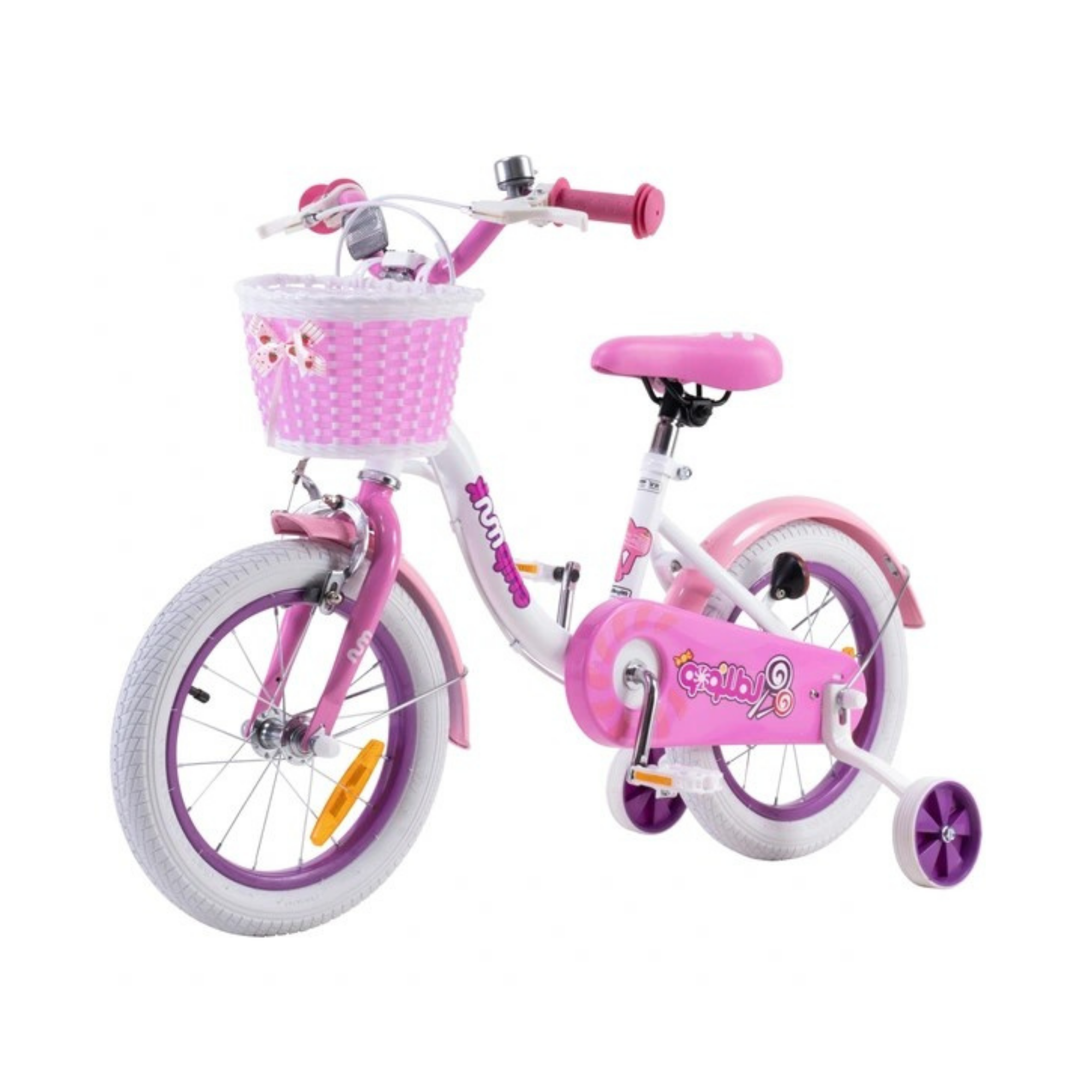 Chipmunk MM 16 Inch Bicycle with Lightweight Steel Frame, Basket, Adjustable Seat and Handle, Front + Rear Brakes, 85% Pre-Assembled Kid's Bikes with Training Wheels for Children 4-7 Years Old, White