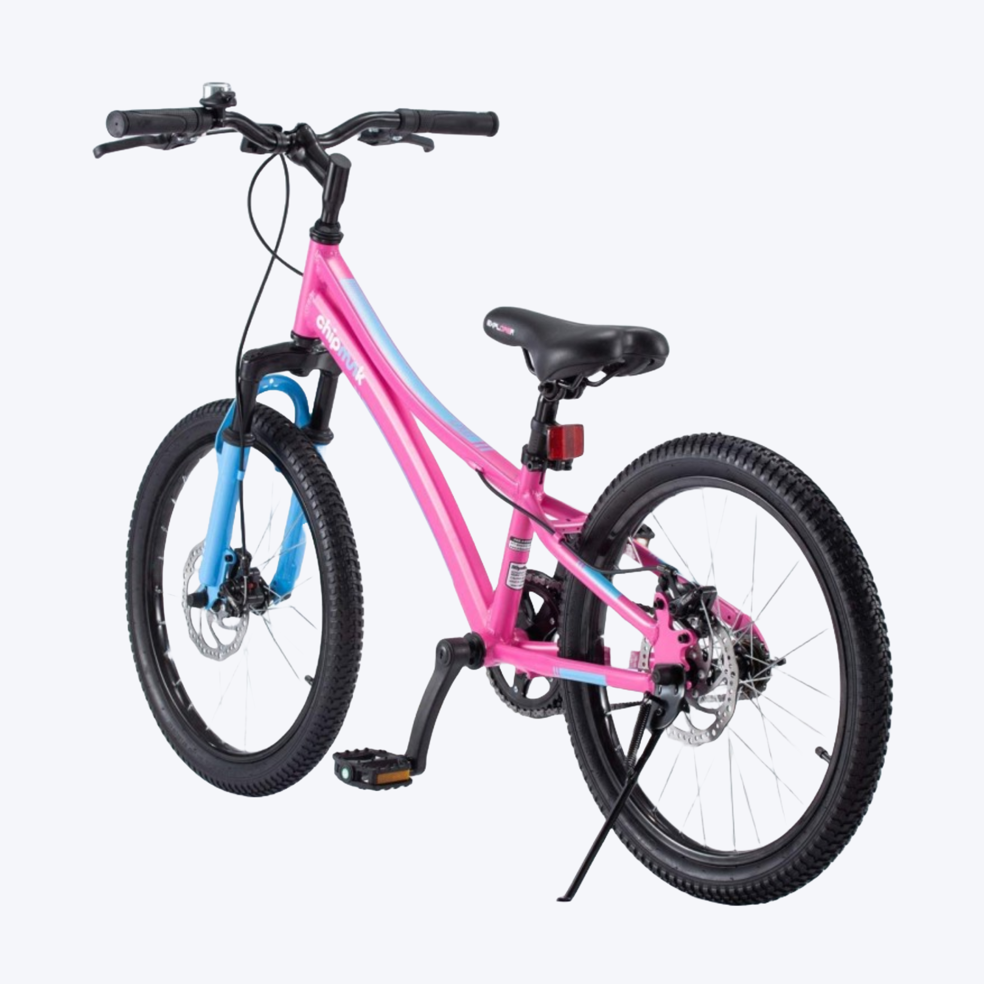 Chipmunk Explorer 20 Inch Bicycle with Lightweight Aluminium Frame, Adjustable Seat and Handle, Front + Rear Brakes, 95% Pre-Assembled Kid's Bikes with Kickstand for Children 8-12 Years Old, Pink