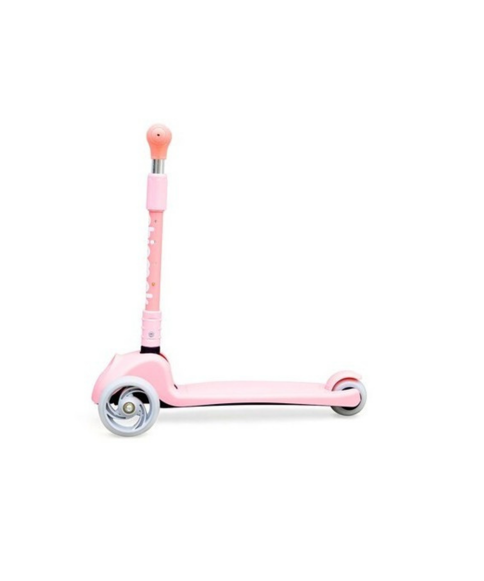 Chipmunk Folding Kids Scooter with Height Adjustable Handle, 3 Wheel Stable Design with Lightweight Plastic Frame and Rear Brakes, Suitable for Boys and Girls 3+ Years Old, Pink