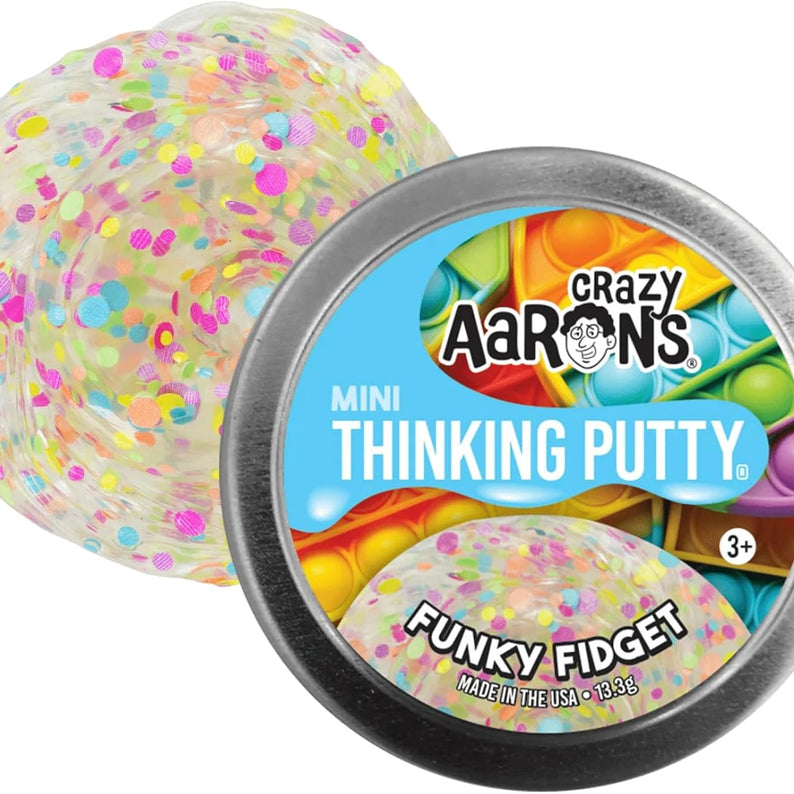 Crazy Aaron's Mini Funky Fidget Thinking Putty, 2" Tin with 13g of Non-Toxic Sensory Play Putty which Never Dries Out, Soft Textured Creative Fidget Toy for Boys and Girls Ages 3Y+