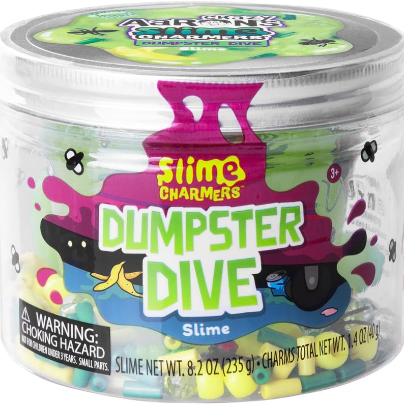 Crazy Aaron’s Slime Charmers - Dumpster Dive, Green Apple Scented Slime with Charms, Non-Toxic, Super Stretchy & Squishy Fidget Toy Suitable for Boys and Girls Aged 3Y+
