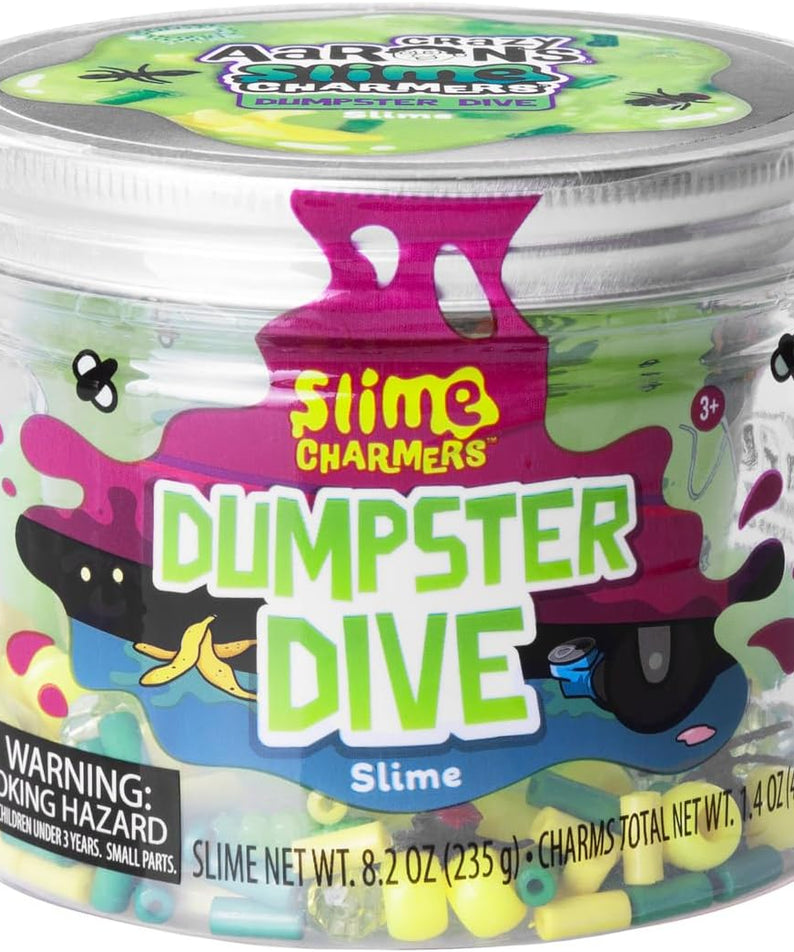 Crazy Aaron’s Slime Charmers - Dumpster Dive, Green Apple Scented Slime with Charms, Non-Toxic, Super Stretchy & Squishy Fidget Toy Suitable for Boys and Girls Aged 3Y+