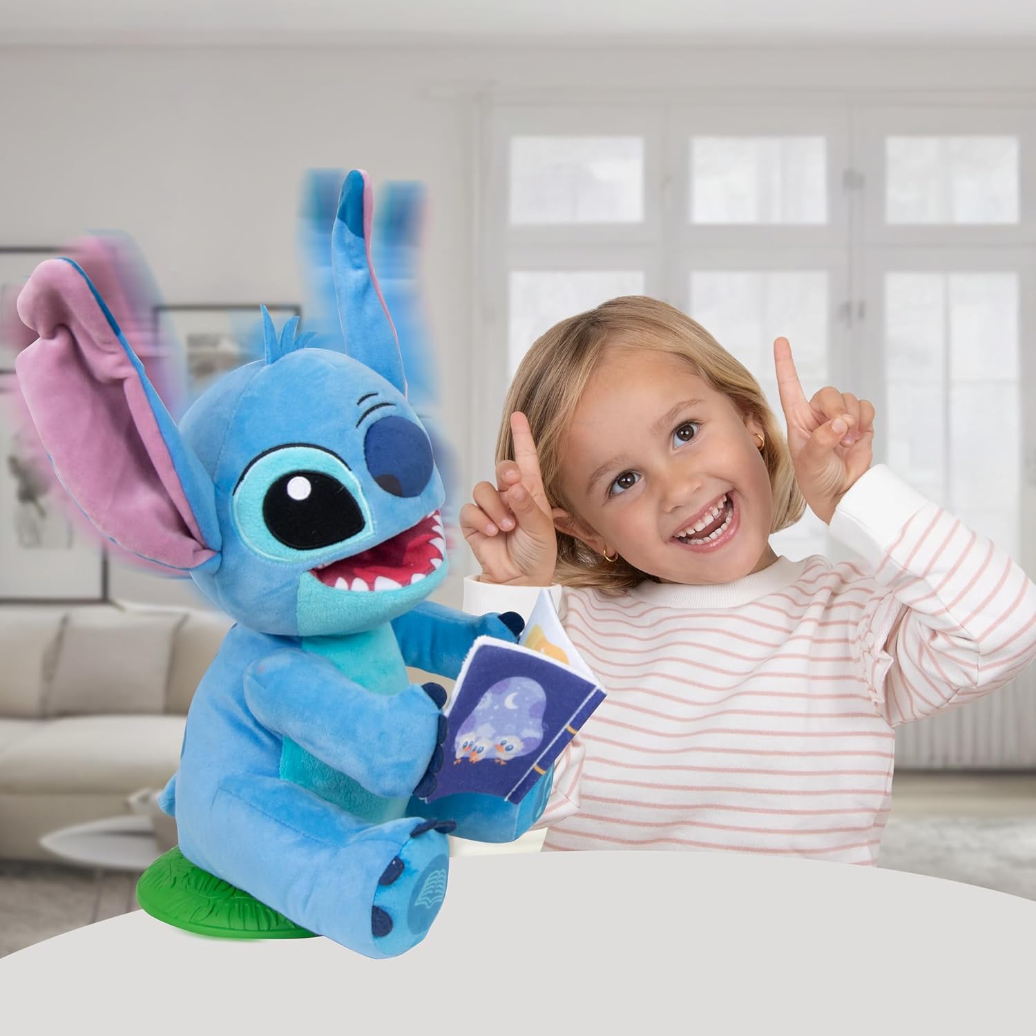 Disney Stitch Storyteller Interactive Plush Toy, Electronic Talking & Singing Plush with 8 Songs and Stories, Kids 0-3 Years