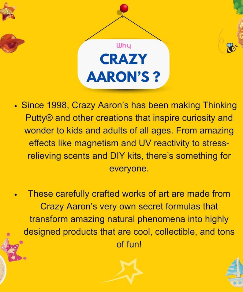 Crazy Aaron's Mini Funky Fidget Thinking Putty, 2" Tin with 13g of Non-Toxic Sensory Play Putty which Never Dries Out, Soft Textured Creative Fidget Toy for Boys and Girls Ages 3Y+