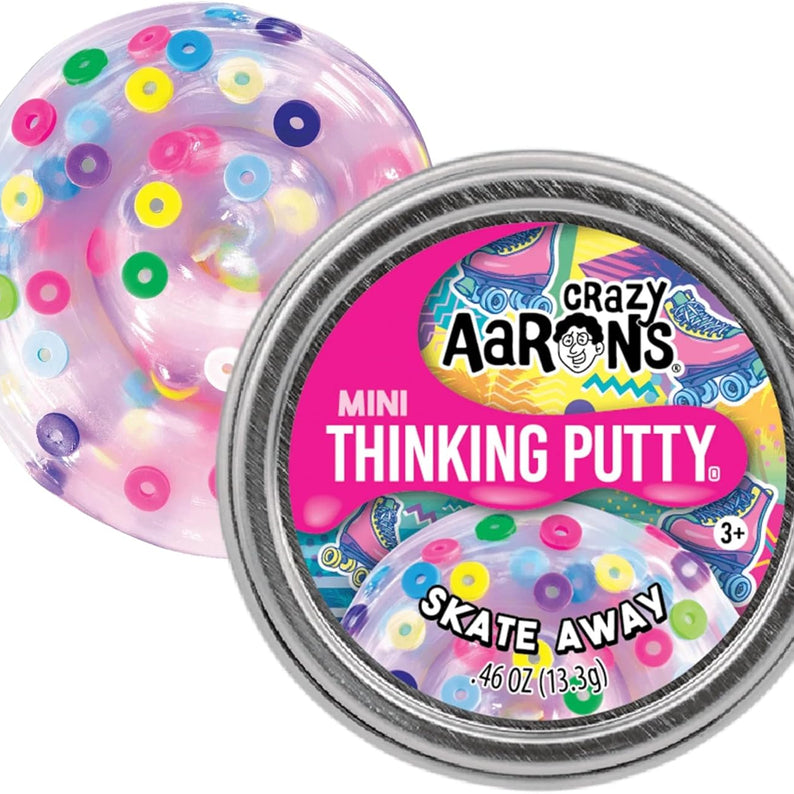 Crazy Aaron's Mini Skate Away Thinking Putty, 2" Tin with 13g of Non-Toxic Sensory Play Putty which Never Dries Out, Soft Textured Creative Fidget Toy for Boys and Girls Ages 3Y+