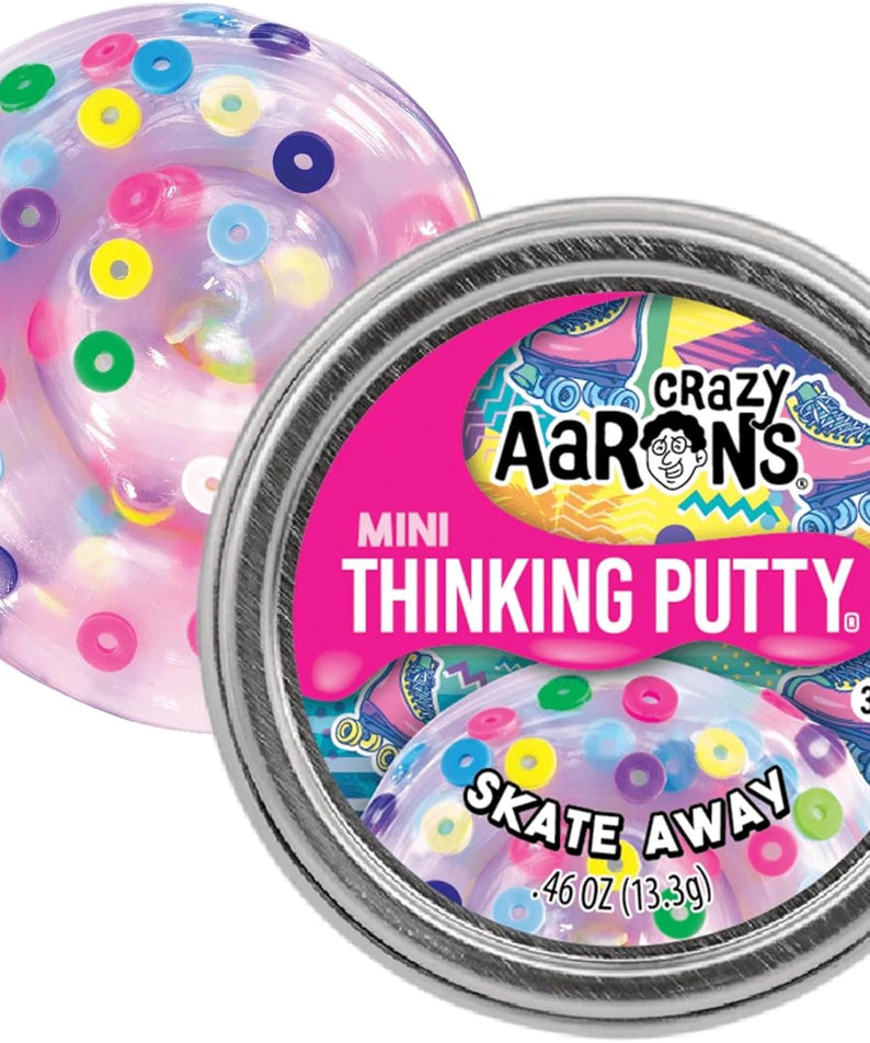 Crazy Aaron's Mini Skate Away Thinking Putty, 2" Tin with 13g of Non-Toxic Sensory Play Putty which Never Dries Out, Soft Textured Creative Fidget Toy for Boys and Girls Ages 3Y+