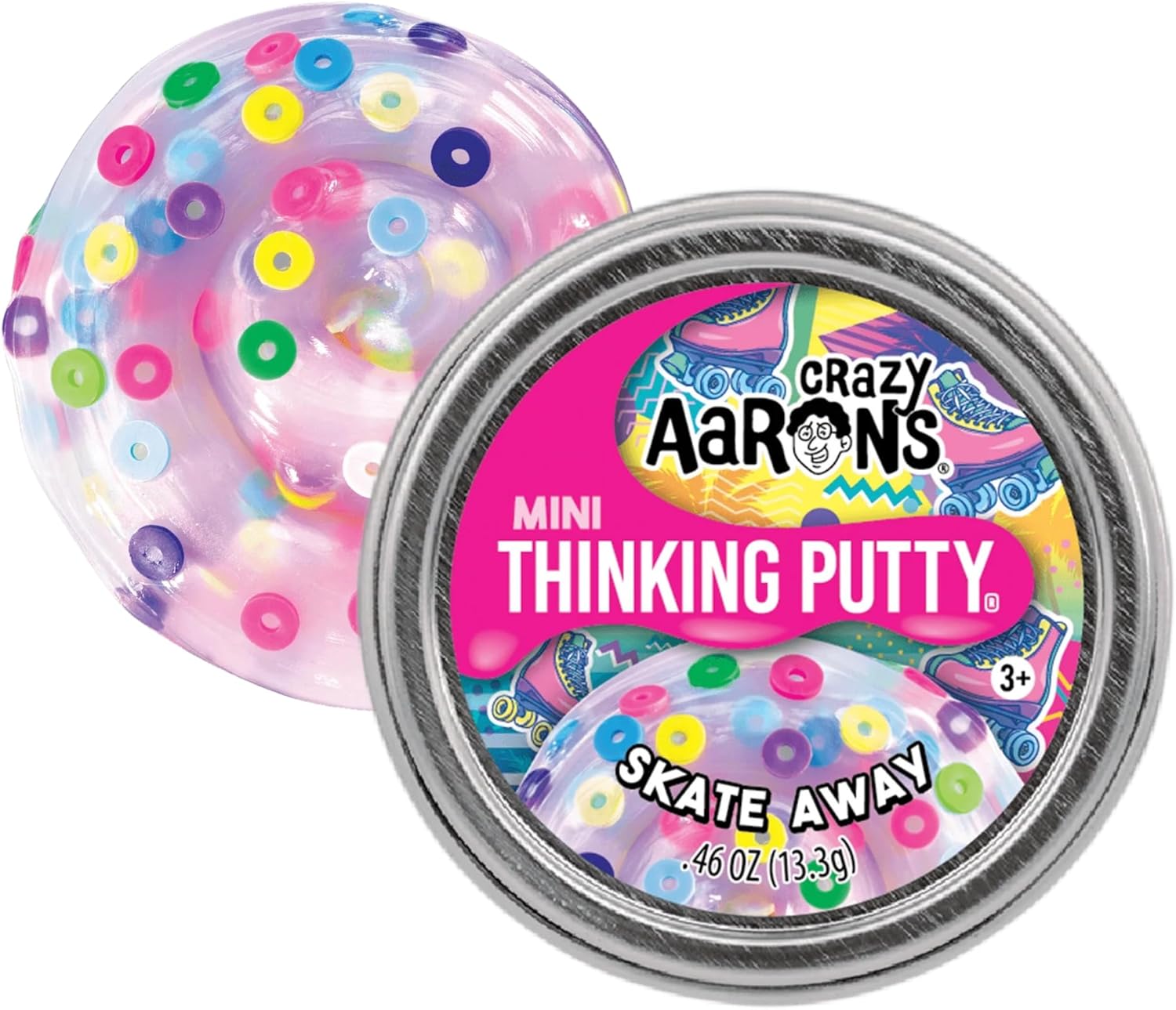 Crazy Aaron's Mini Skate Away Thinking Putty, 2" Tin with 13g of Non-Toxic Sensory Play Putty which Never Dries Out, Soft Textured Creative Fidget Toy for Boys and Girls Ages 3Y+