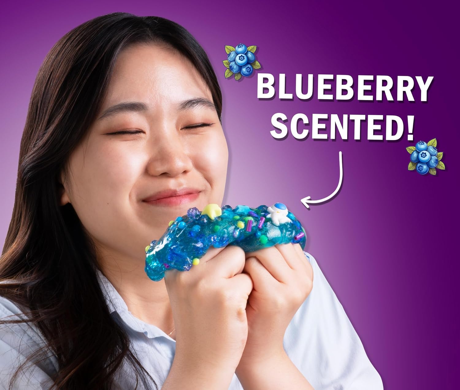 Crazy Aaron’s Slime Charmers - Cosmic Matter, Blueberry Scented Slime with Charms, Non-Toxic, Super Stretchy & Squishy Fidget Toy Suitable for Boys and Girls Aged 3Y+