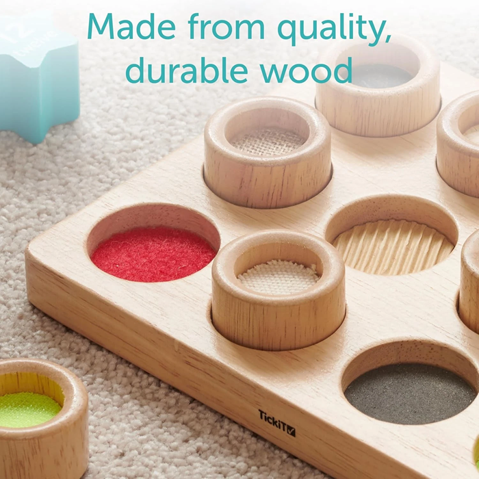TickiT Touch & Match Board – Wooden Sensory Matching Game for Fine Motor Skills