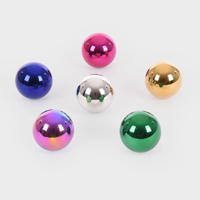 TickiT Sensory Reflective Colour Mystery Balls – Set of 6 Stainless Steel Sensory & Discovery Spheres (All Ages)