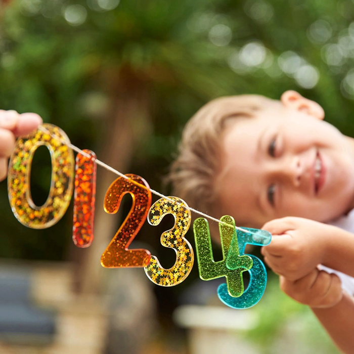 TickiT Rainbow Glitter Numbers – Colourful Sparkle Number Set for Early Math & Sensory Play
