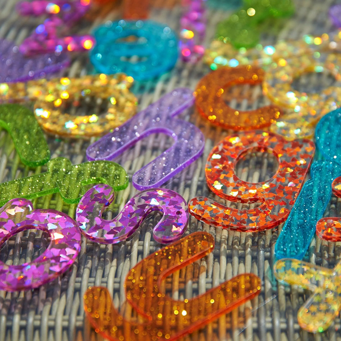 TickiT Rainbow Glitter Letters – Sensory Letter Set for Early Literacy & Creative Play