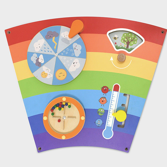 VIGA Rainbow Wall Activity Panel, Montessori Sensory Busy Board with Gears, Xylophone, Mirrors & More, Builds Motor Skills, Logic & Social Play, Eco-Friendly & Non-Toxic, for Boys & Girls Ages 18M+