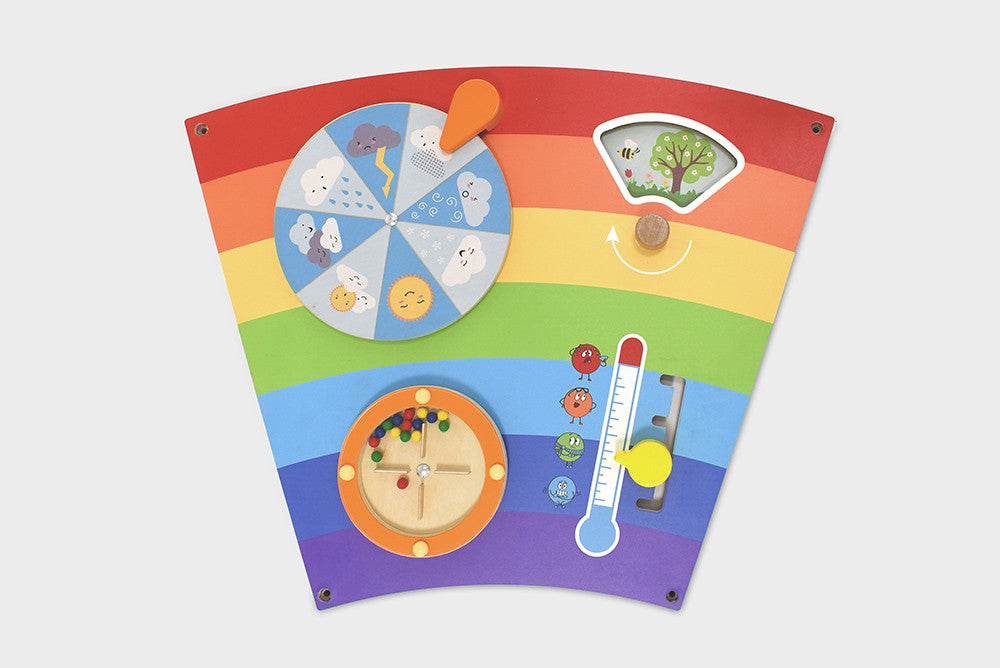 VIGA Rainbow Wall Activity Panel, Montessori Sensory Busy Board with Gears, Xylophone, Mirrors & More, Builds Motor Skills, Logic & Social Play, Eco-Friendly & Non-Toxic, for Boys & Girls Ages 18M+