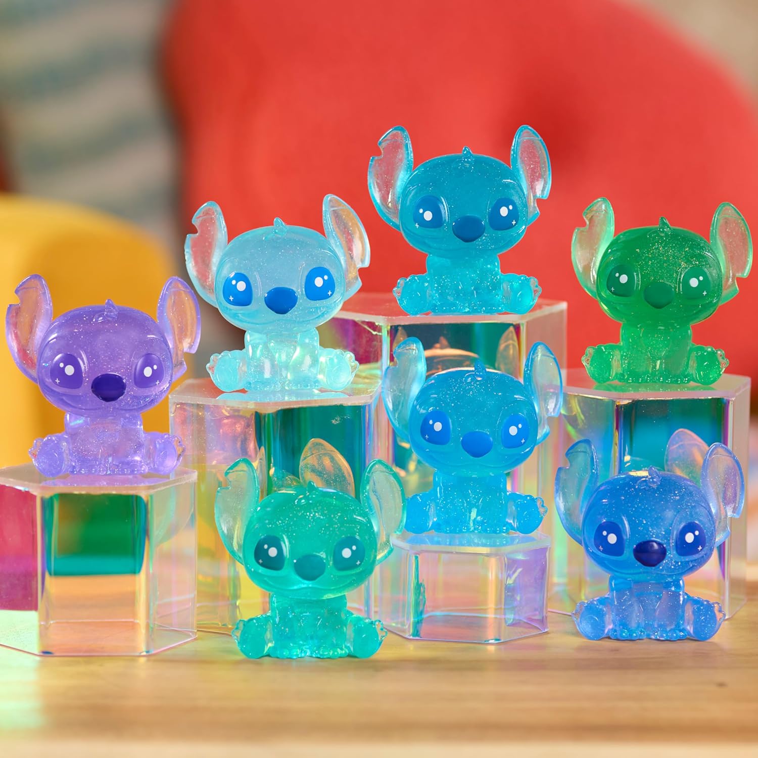Just Play Disney Stitch Collectible Figures, 5 cm Figurines for Kids Ages 3 to 8, Blind Capsule Toys, Play and Display Collectibles, Interactive Toys
