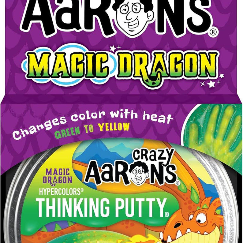 Crazy Aaron's Hypercolours Magic Dragon Thinking Putty, 4" Tin with 90g of Non-Toxic Sensory Play Putty which Never Dries Out, Soft Textured Creative Fidget Toy for Boys and Girls Ages 3Y+