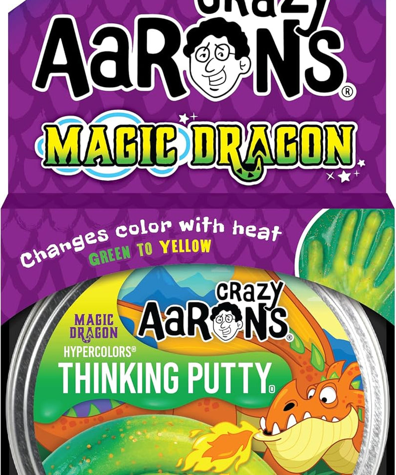 Crazy Aaron's Hypercolours Magic Dragon Thinking Putty, 4" Tin with 90g of Non-Toxic Sensory Play Putty which Never Dries Out, Soft Textured Creative Fidget Toy for Boys and Girls Ages 3Y+